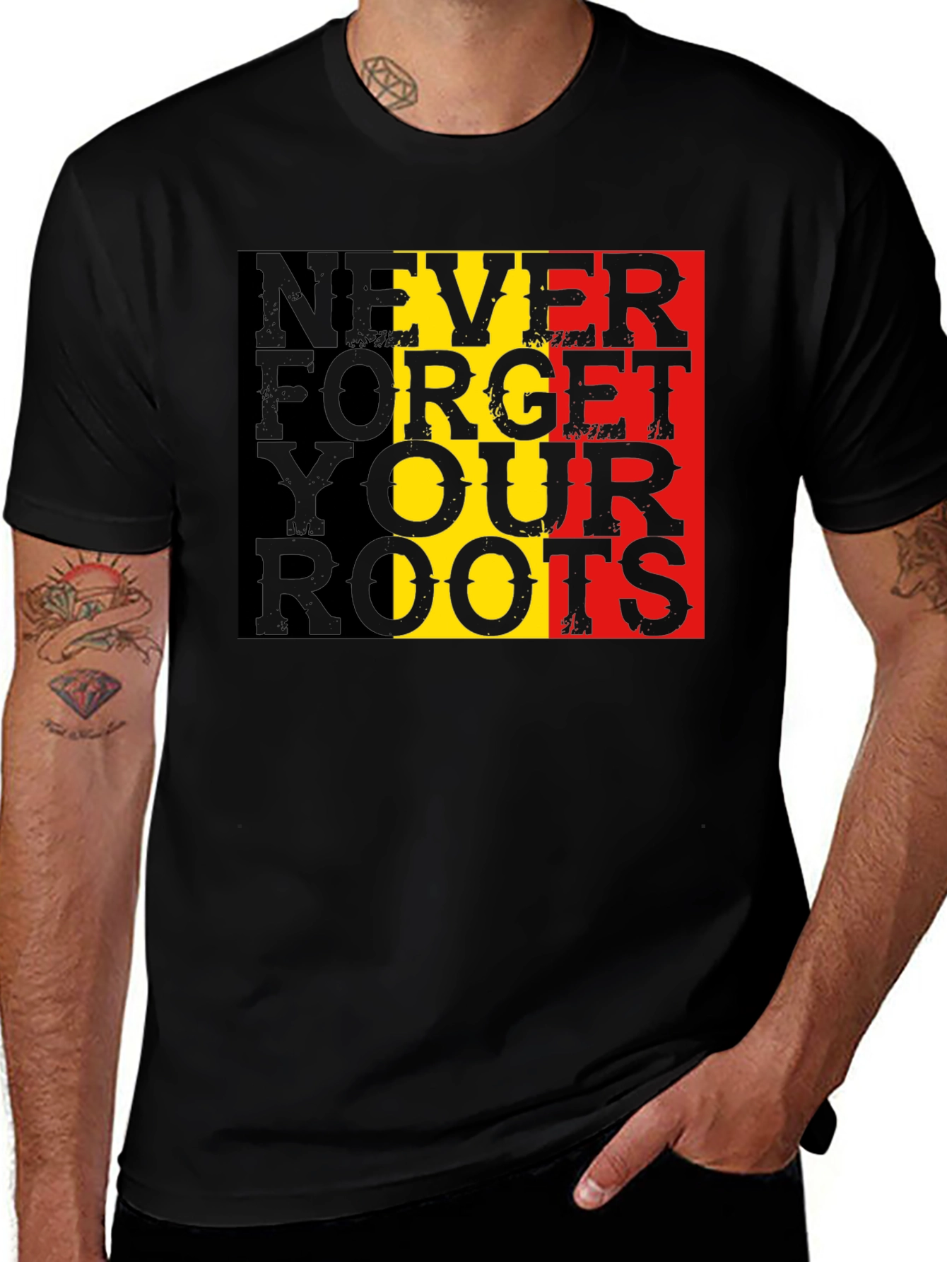 Never Forget Roots Graphic Tee - Black T-Shirt