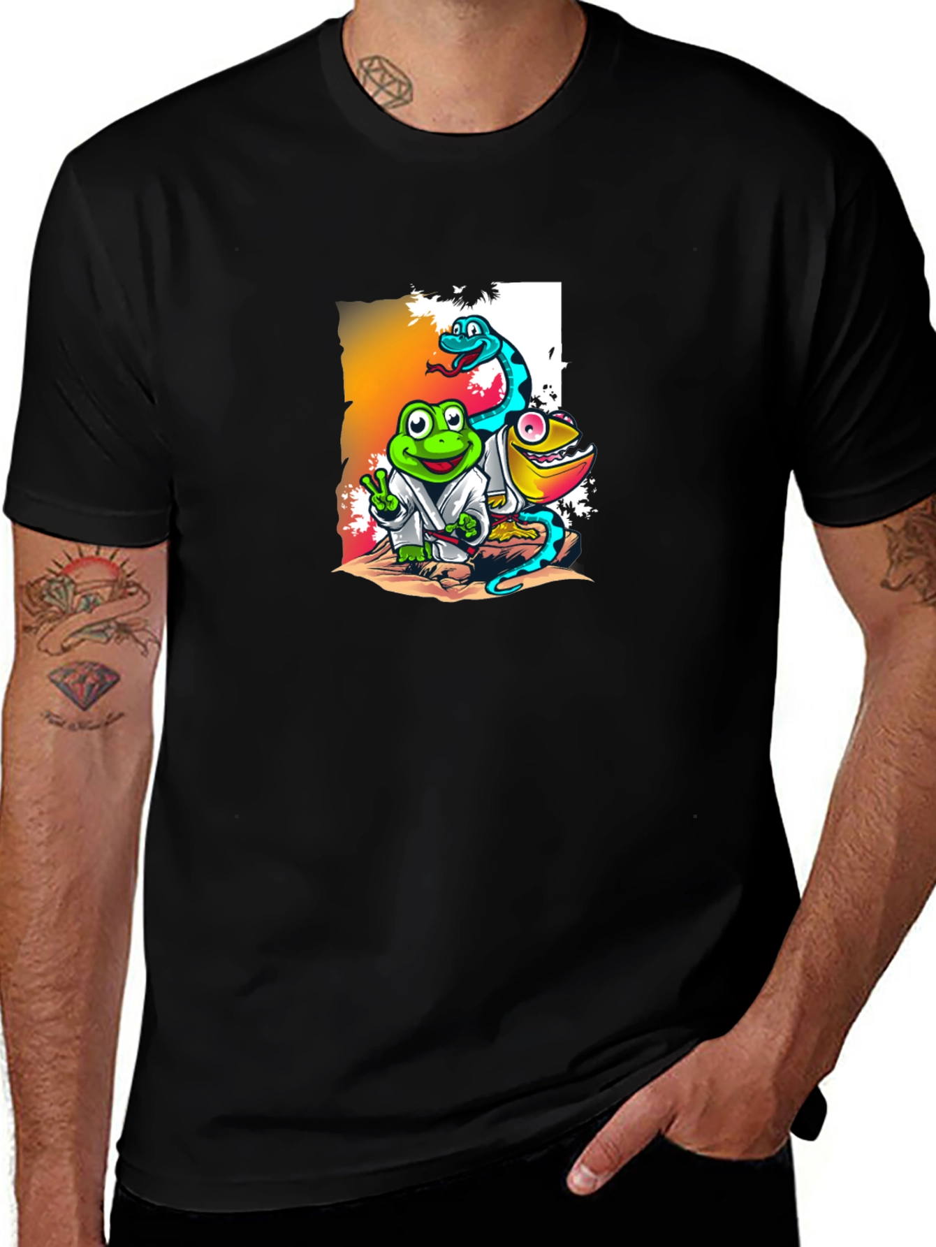 Variant 15 of Cartoon Reptile Karate T-Shirt