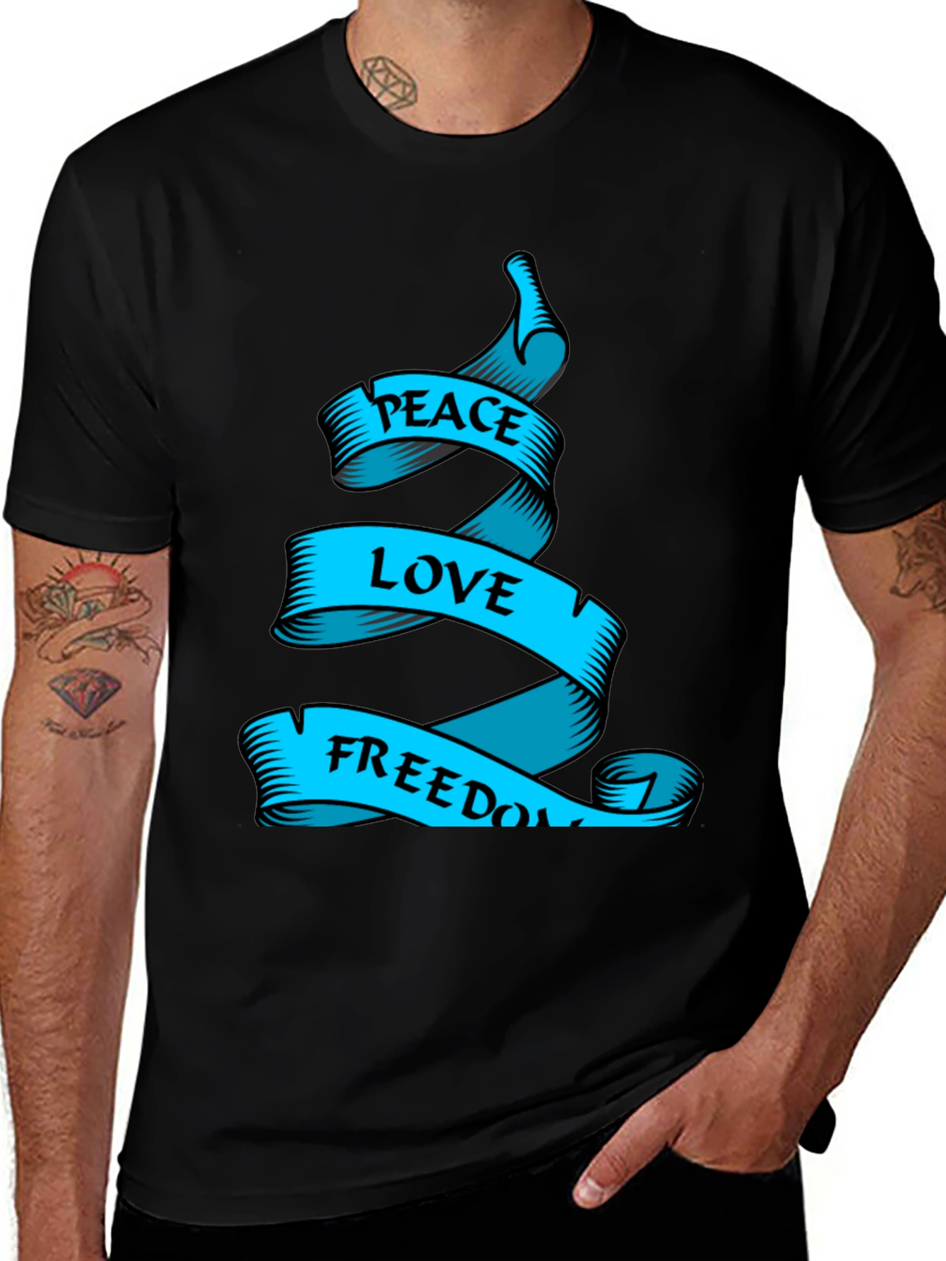 Variant 16 of Peace, Love, and Freedom Graphic Tee