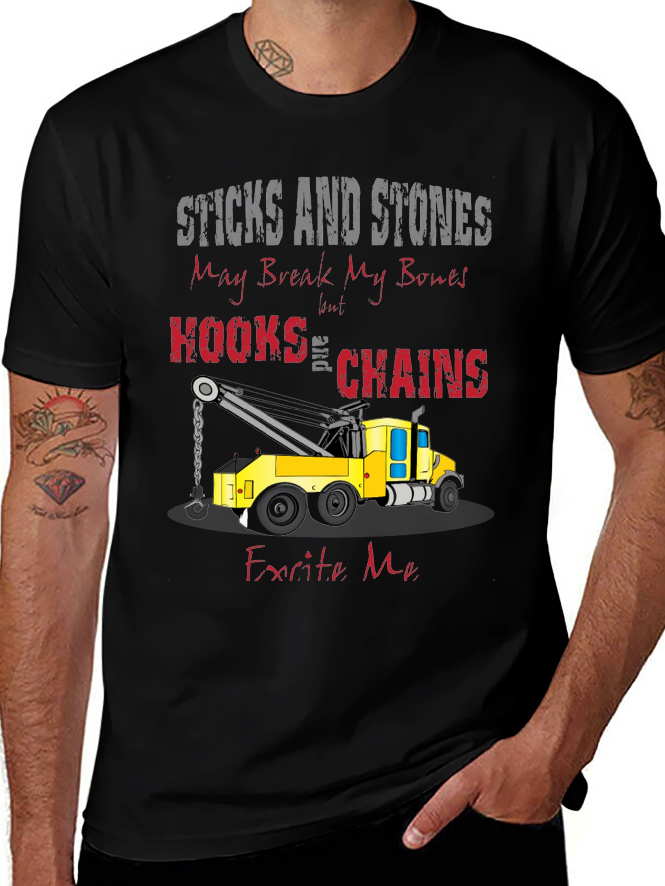 Variant 22 of Sticks and Stones Tow Truck T-Shirt