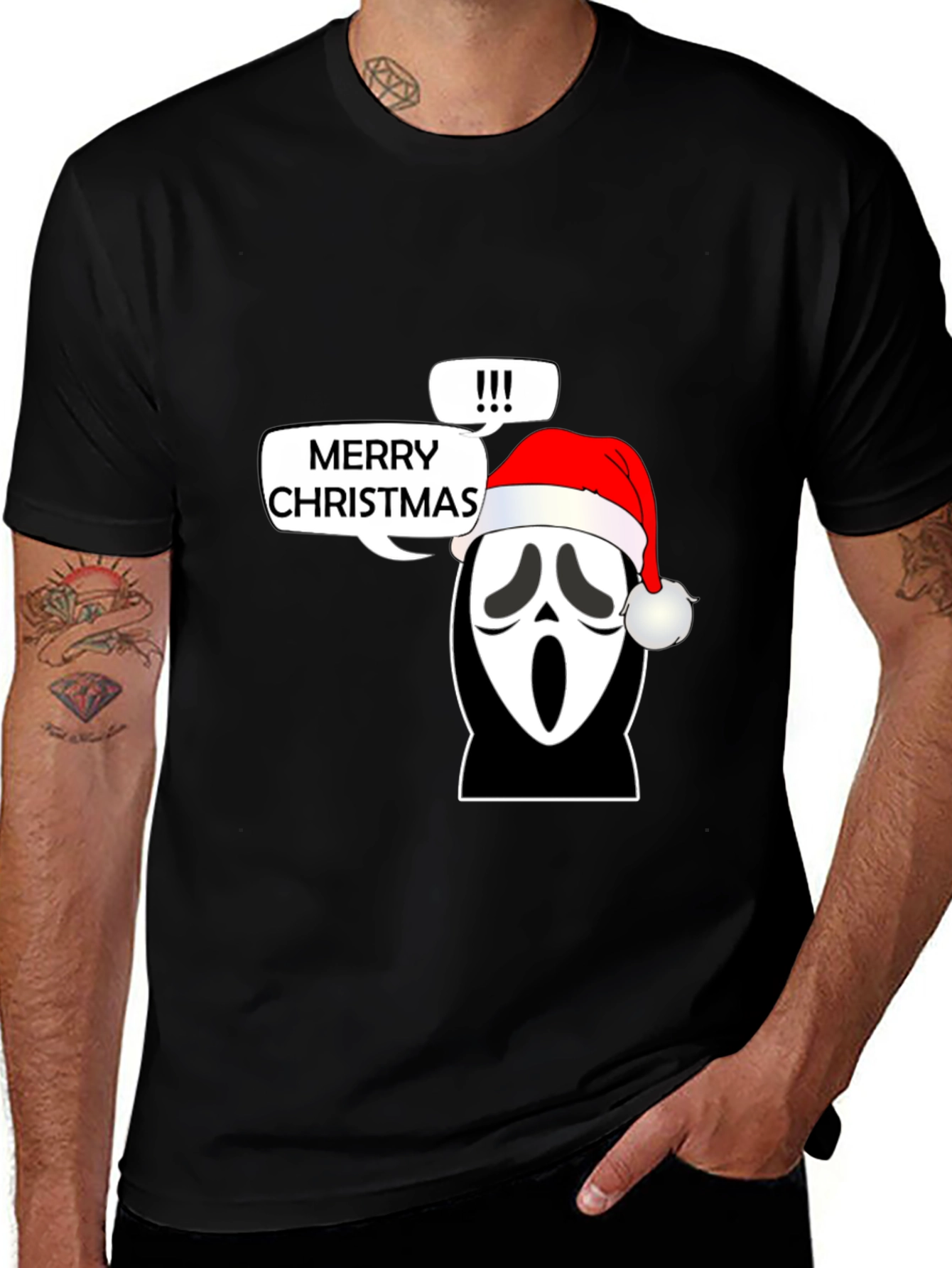 Variant 16 of Ghost Face Merry Christmas Graphic T-Shirt