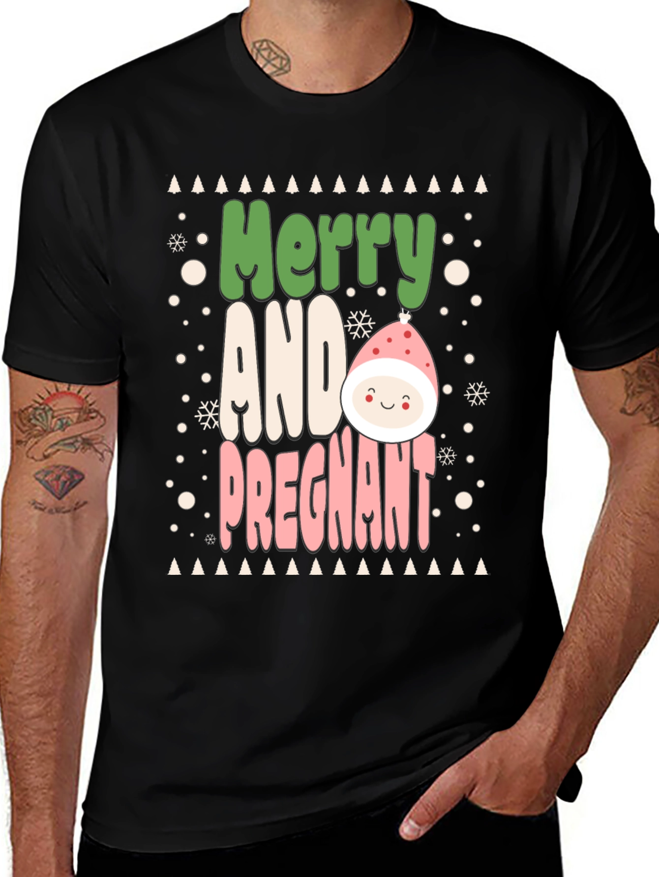 Merry and Pregnant Christmas Tee