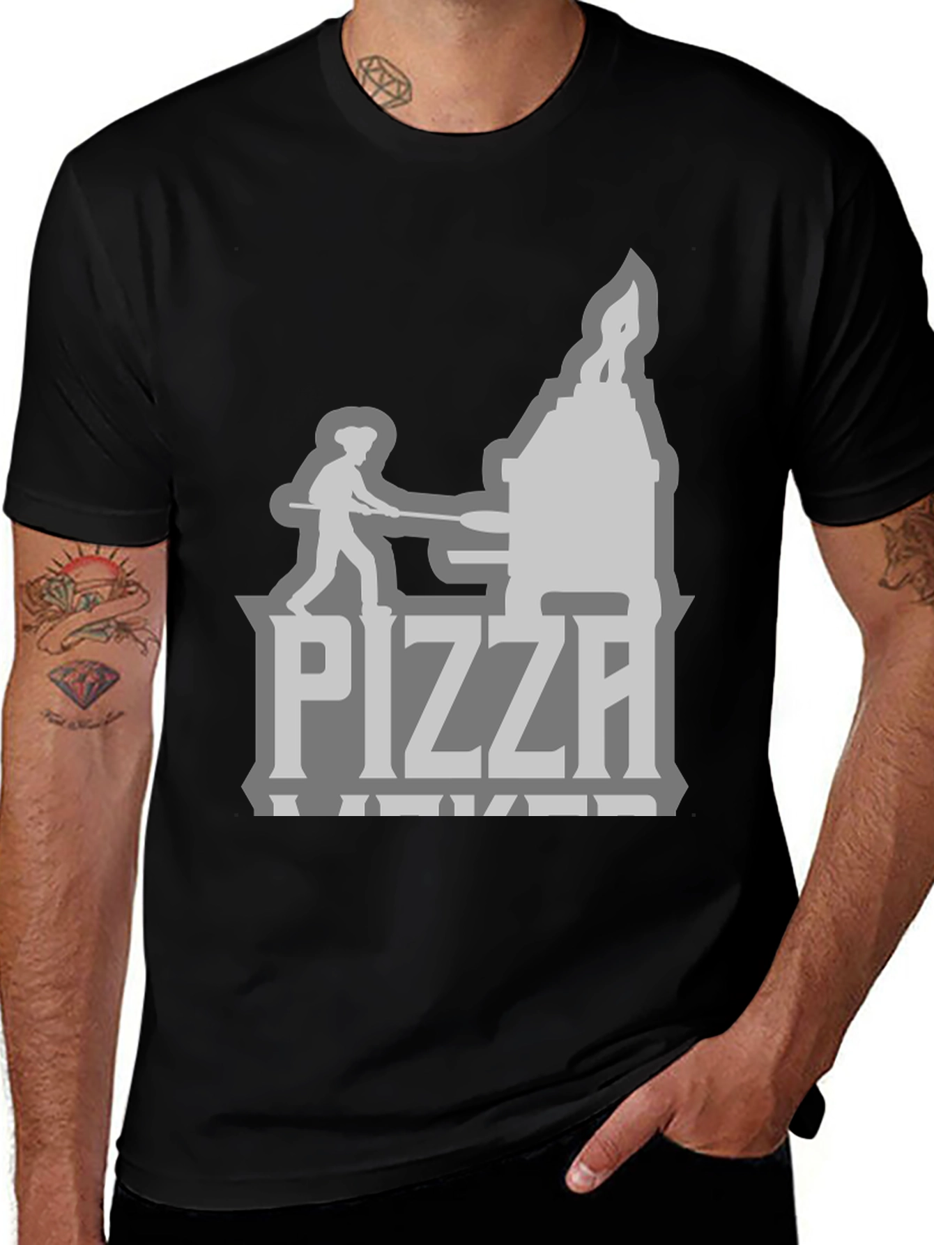 Variant 29 of Pizza Maker Black T-Shirt - Culinary Humor Tee