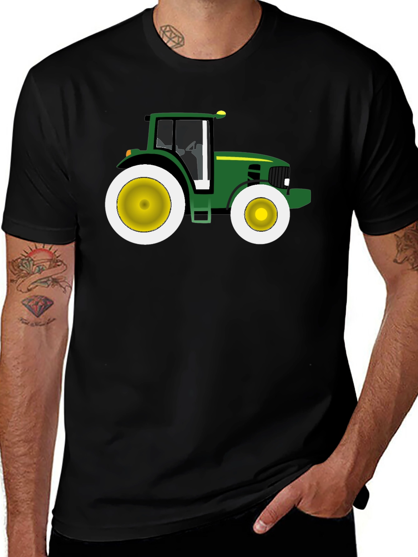 Green Tractor Graphic Tee - Farm Life T-Shirt