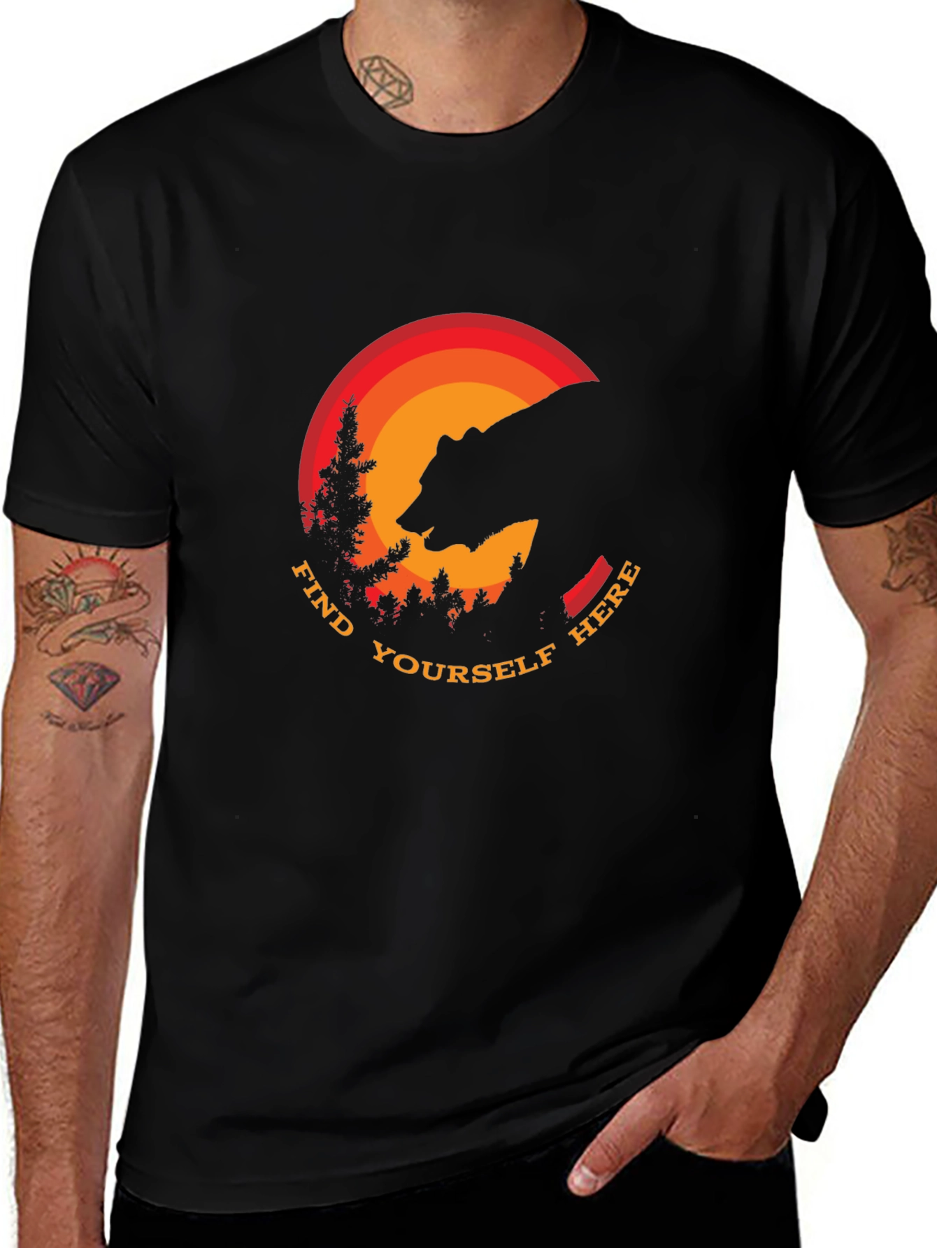 Variant 13 of Find Yourself Here Bear Silhouette T-Shirt