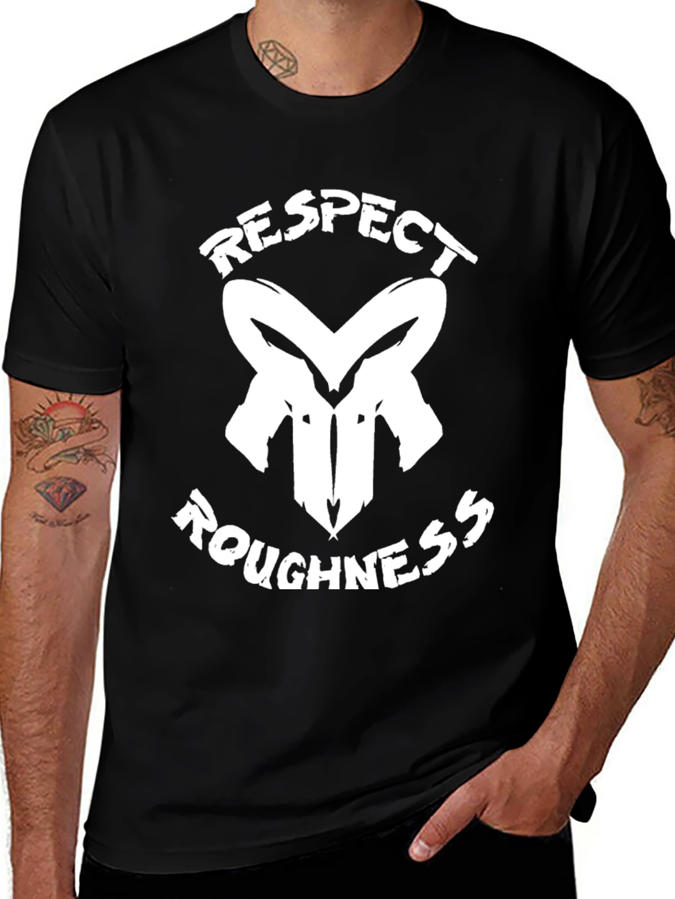 Variant 23 of Respect Roughness Graphic Print Black T-Shirt