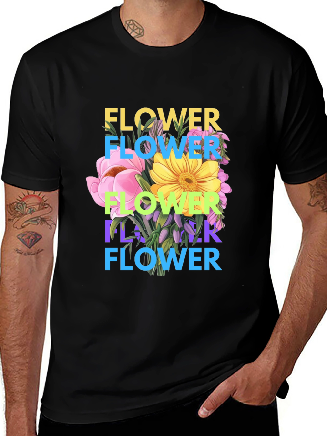 Variant 15 of Floral 'Flower' Graphic Tee - Stylish Unisex T-Shirt