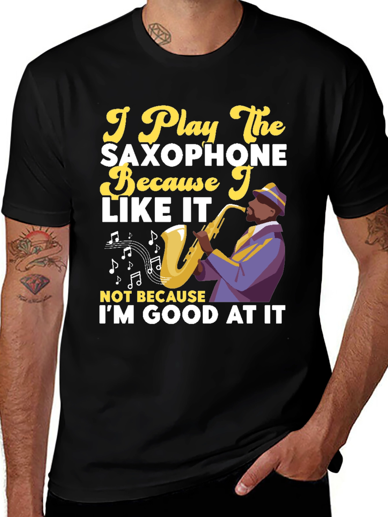 Variant 18 of Saxophone Player Graphic Tee - Music Lover T-Shirt