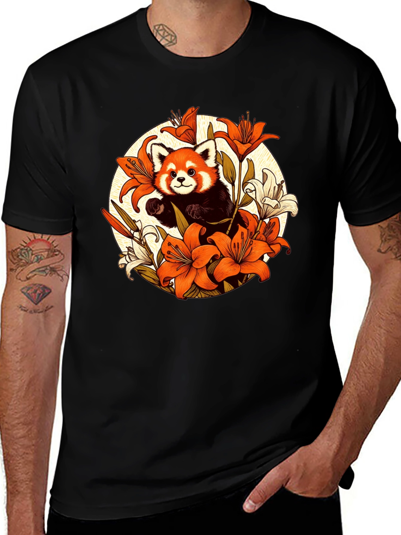 Red Panda Lily T-Shirt