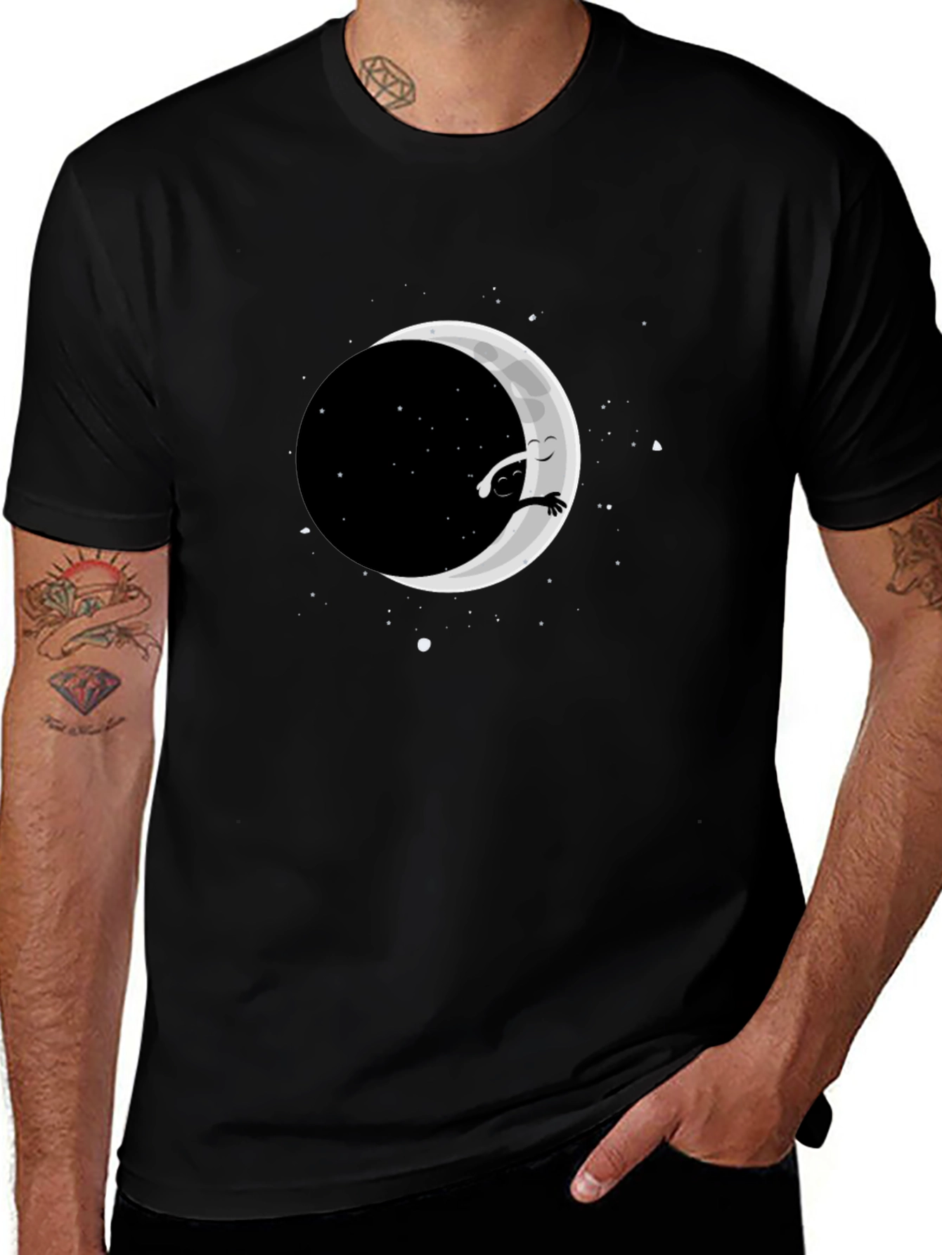 Variant 7 of Moon Dreamer Black T-Shirt, Unique Graphic Tee