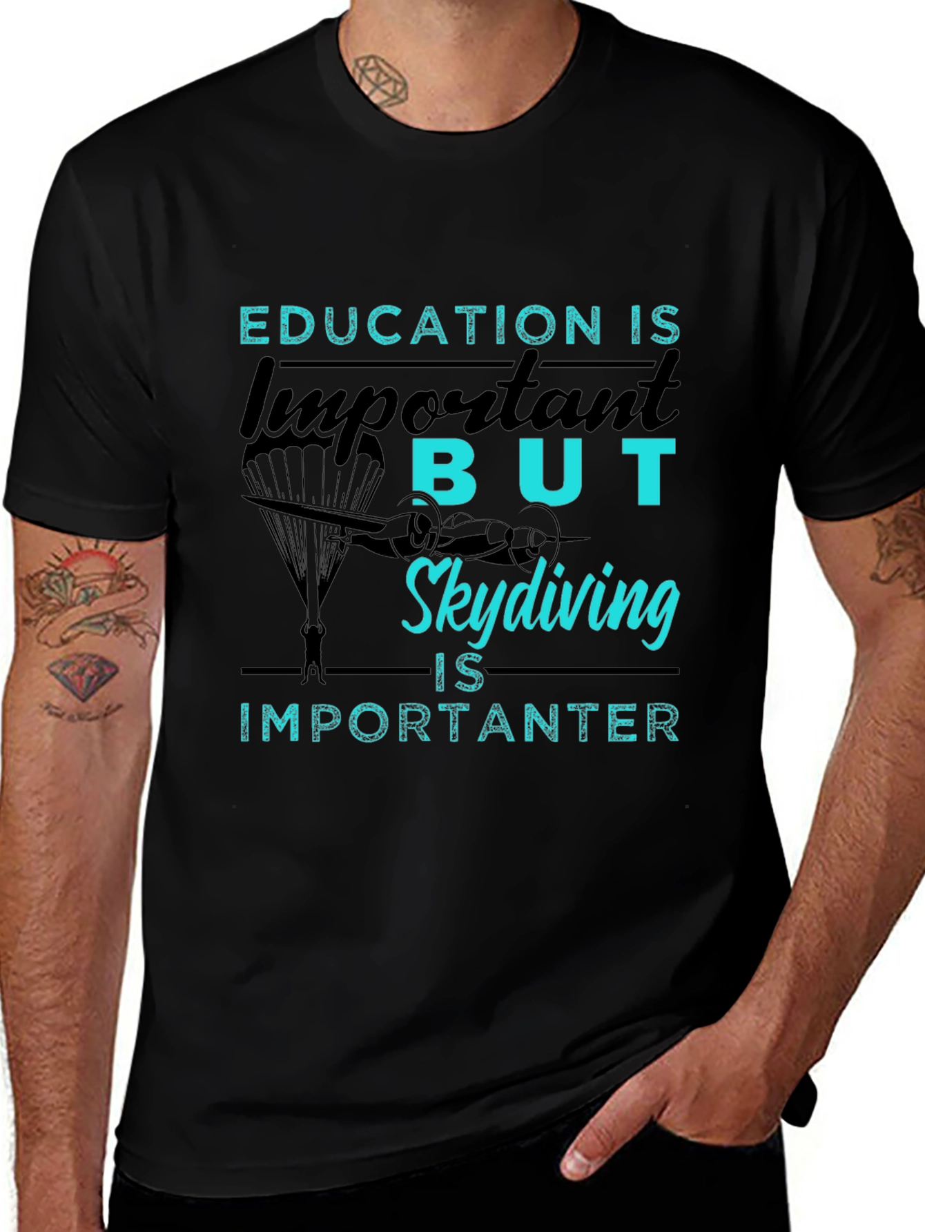 Skydiving is Importanter Graphic Tee