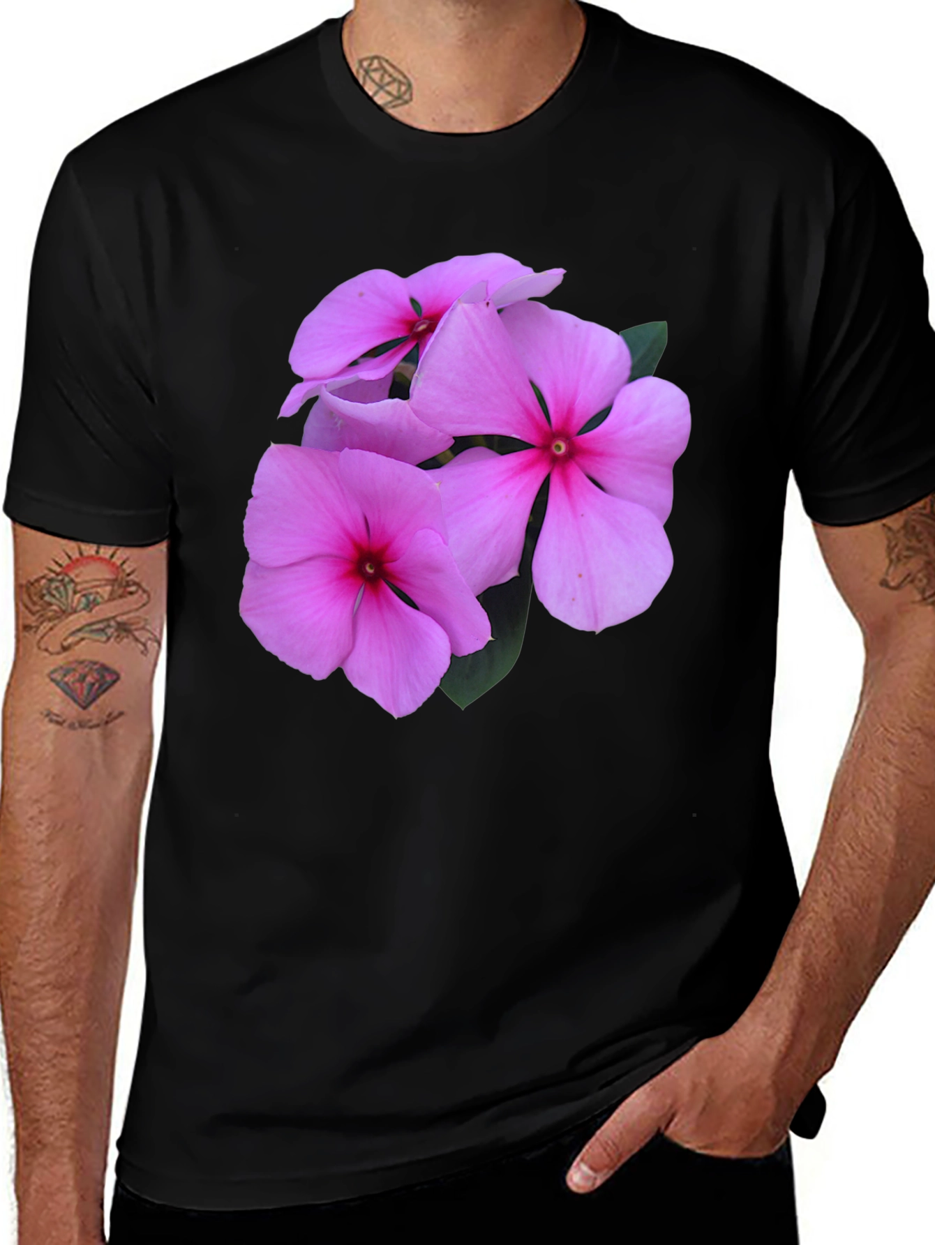 Variant 16 of Pink Flower Graphic T-Shirt - Casual Comfort
