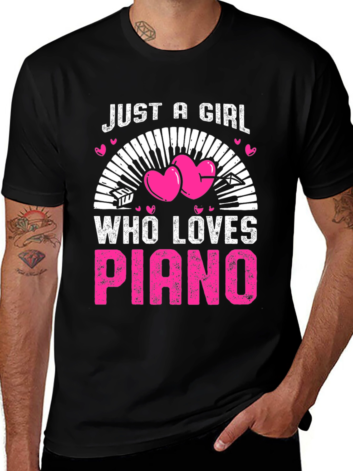 Variant 15 of Just a Girl Who Loves Piano T-Shirt