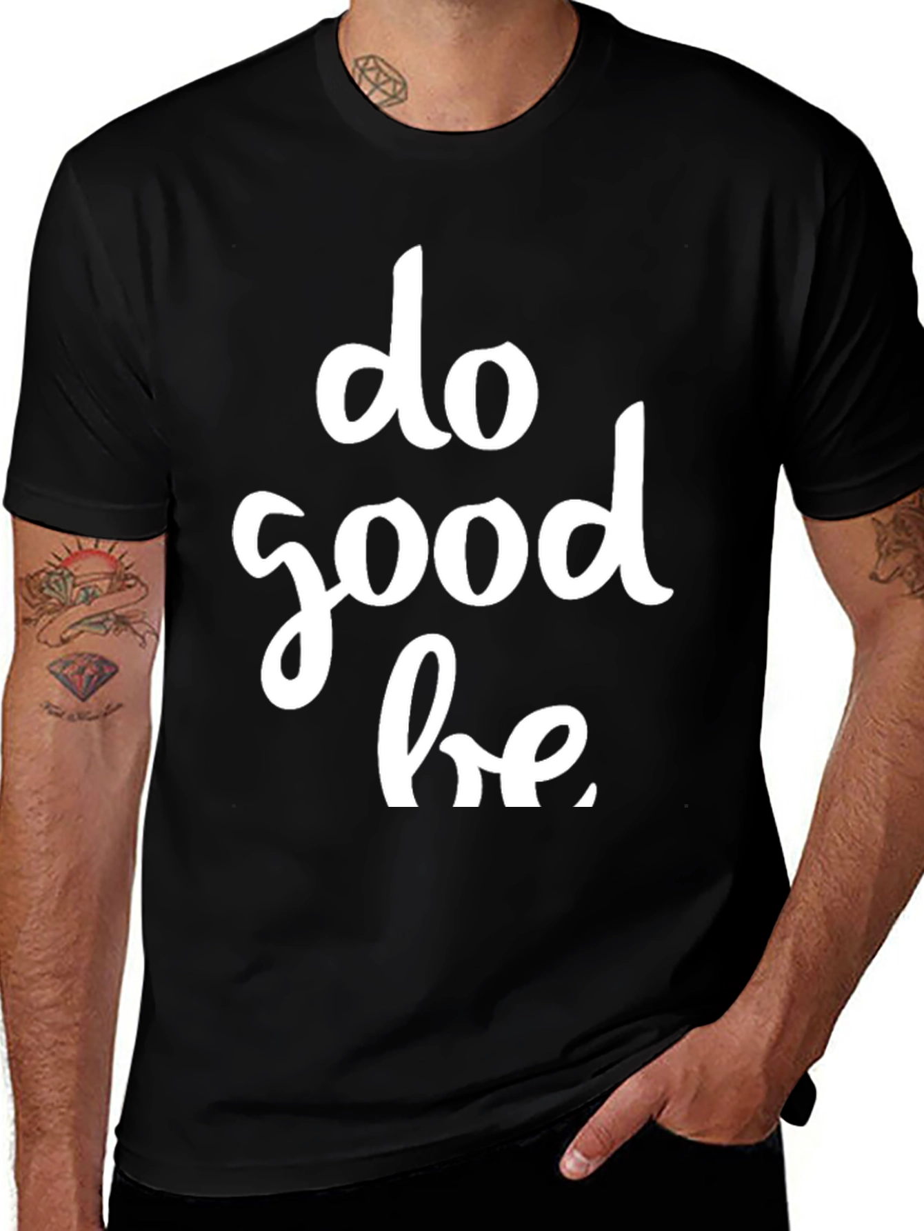 Variant 16 of Do Good Be Good Black Graphic Tee
