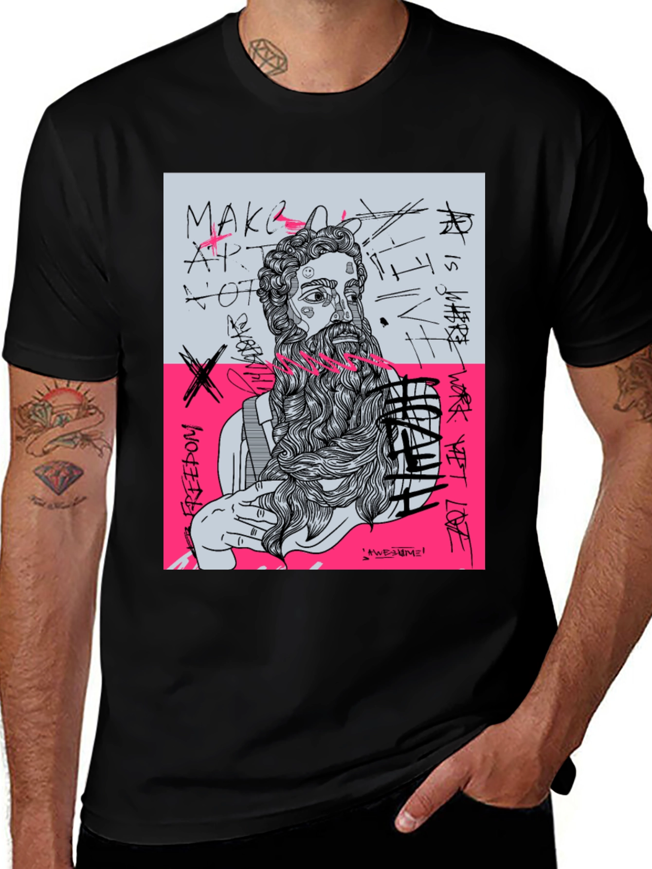 Variant 5 of Artistic Graphic Tee - Bust Design