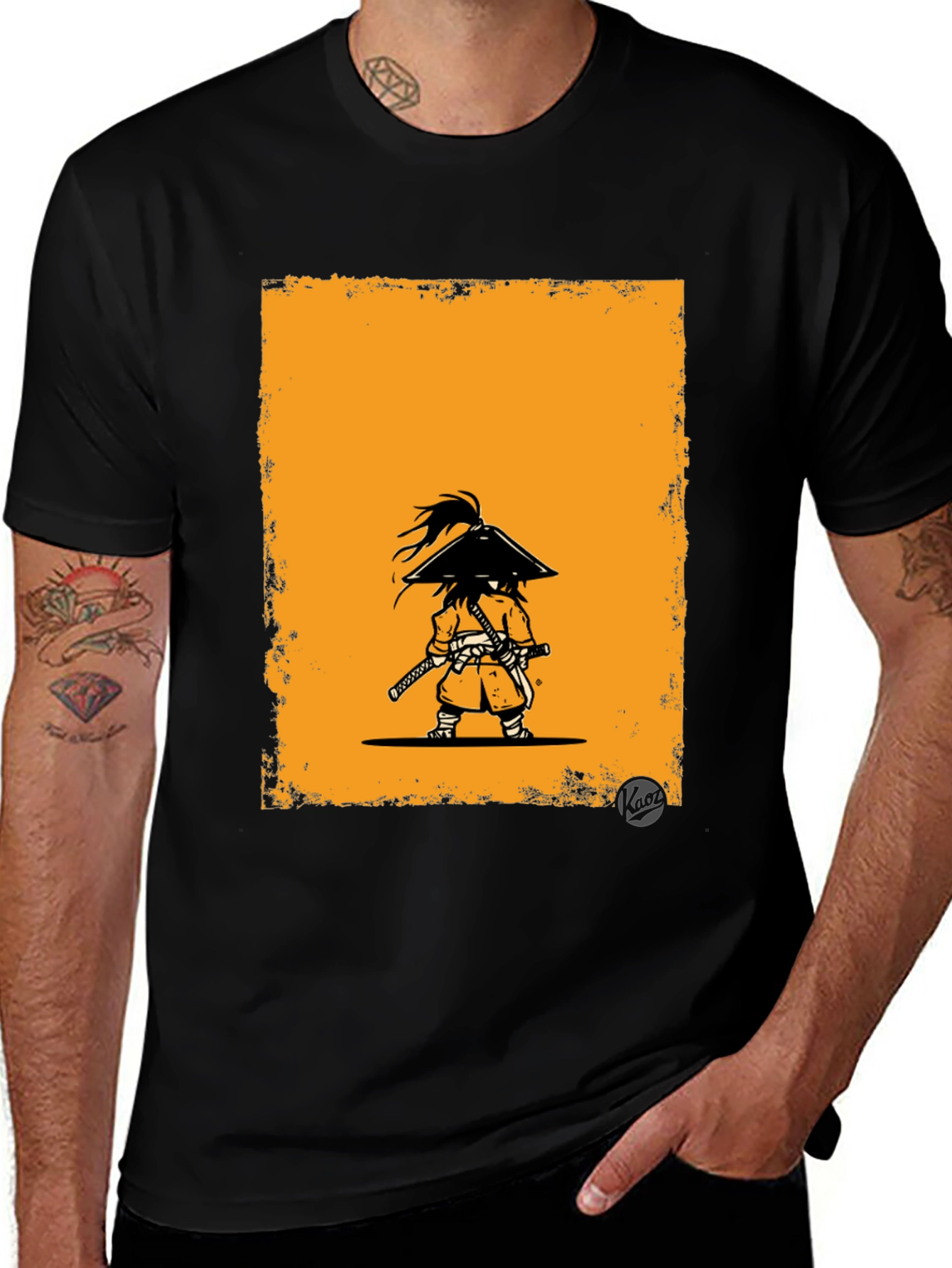 Variant 13 of Samurai Graphic Tee - Black Cotton T-Shirt