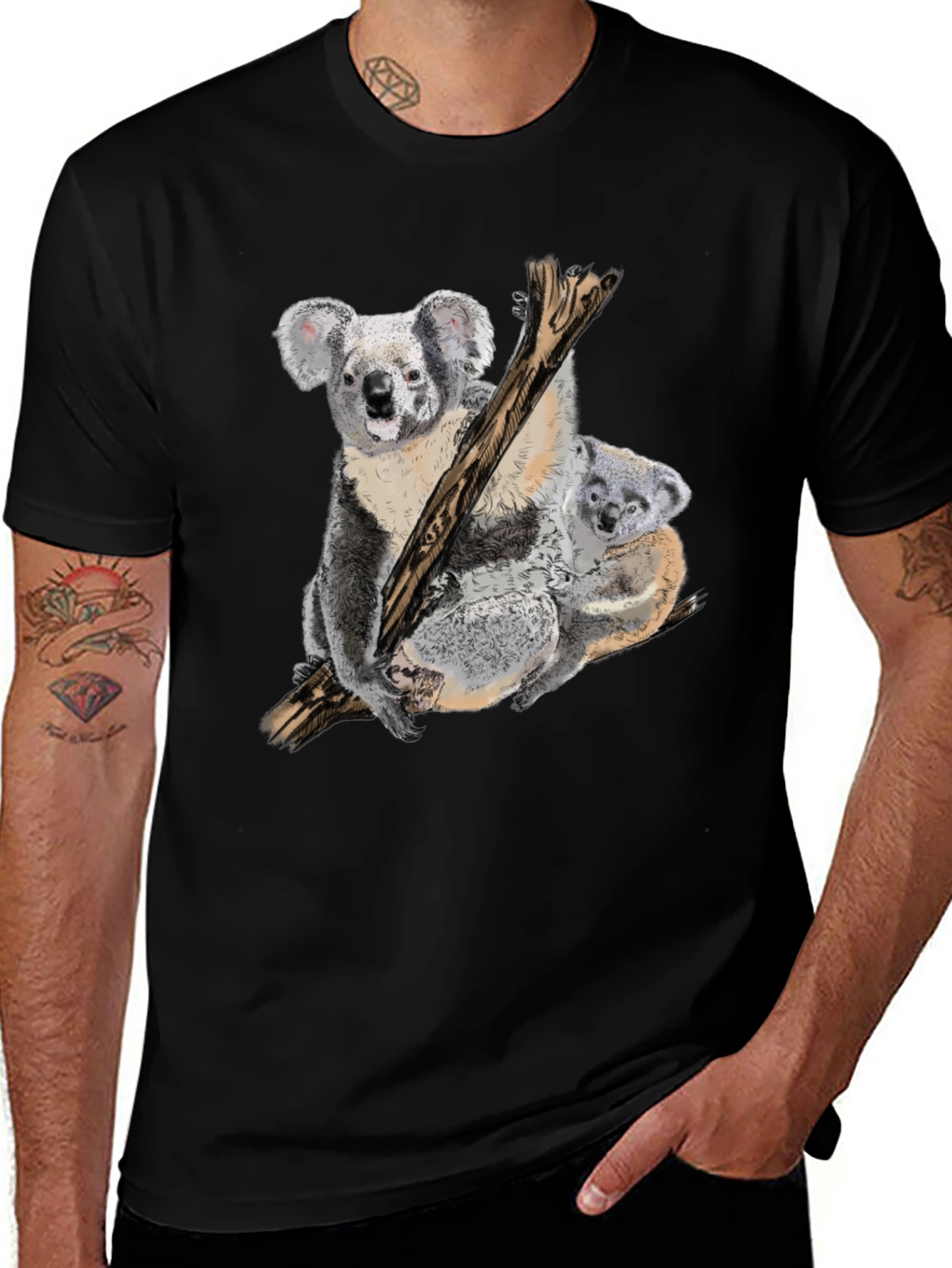 Variant 28 of Koala Bear Graphic Tee - Unique Animal Print Shirt
