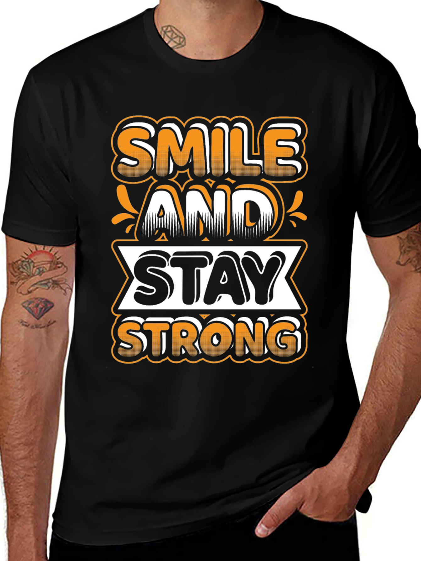 Variant 2 of Smile and Stay Strong Graphic Tee