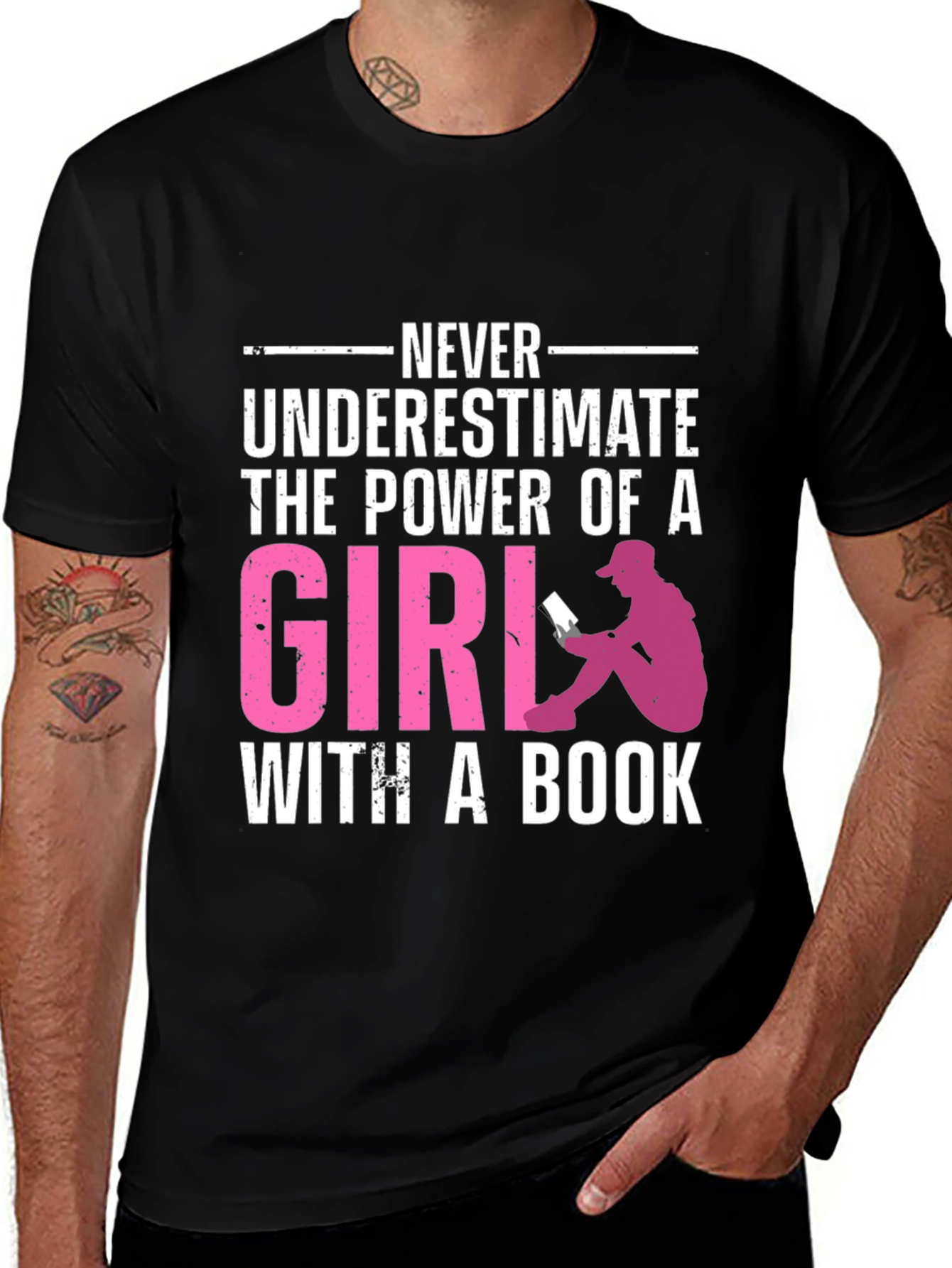 Variant 8 of Power of a Girl with a Book T-Shirt