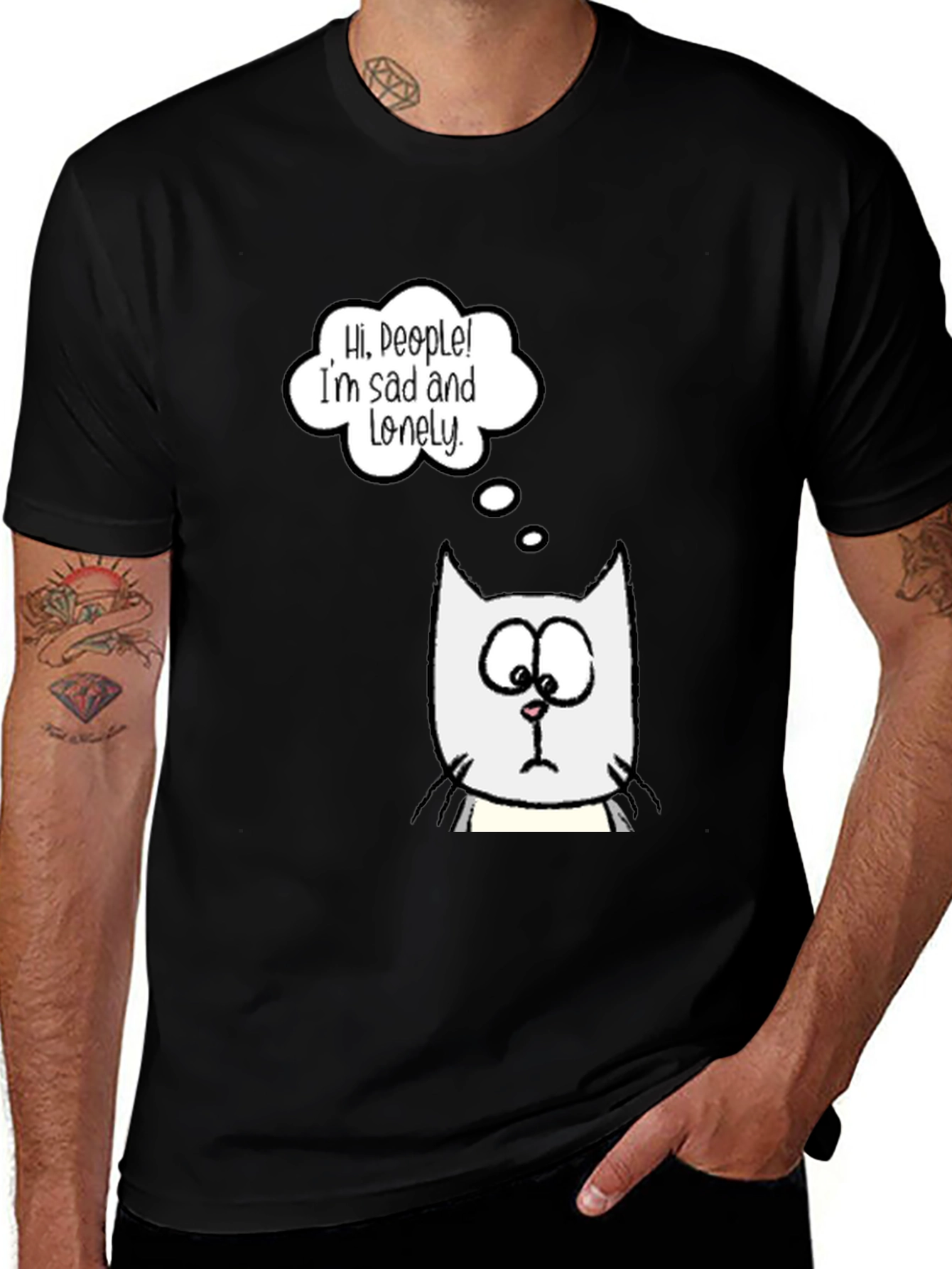 Variant 23 of Sad Lonely Cat T-Shirt