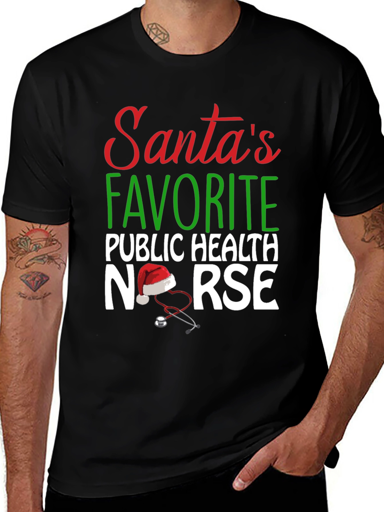 Santa's Favorite Public Health Nurse Christmas T-Shirt