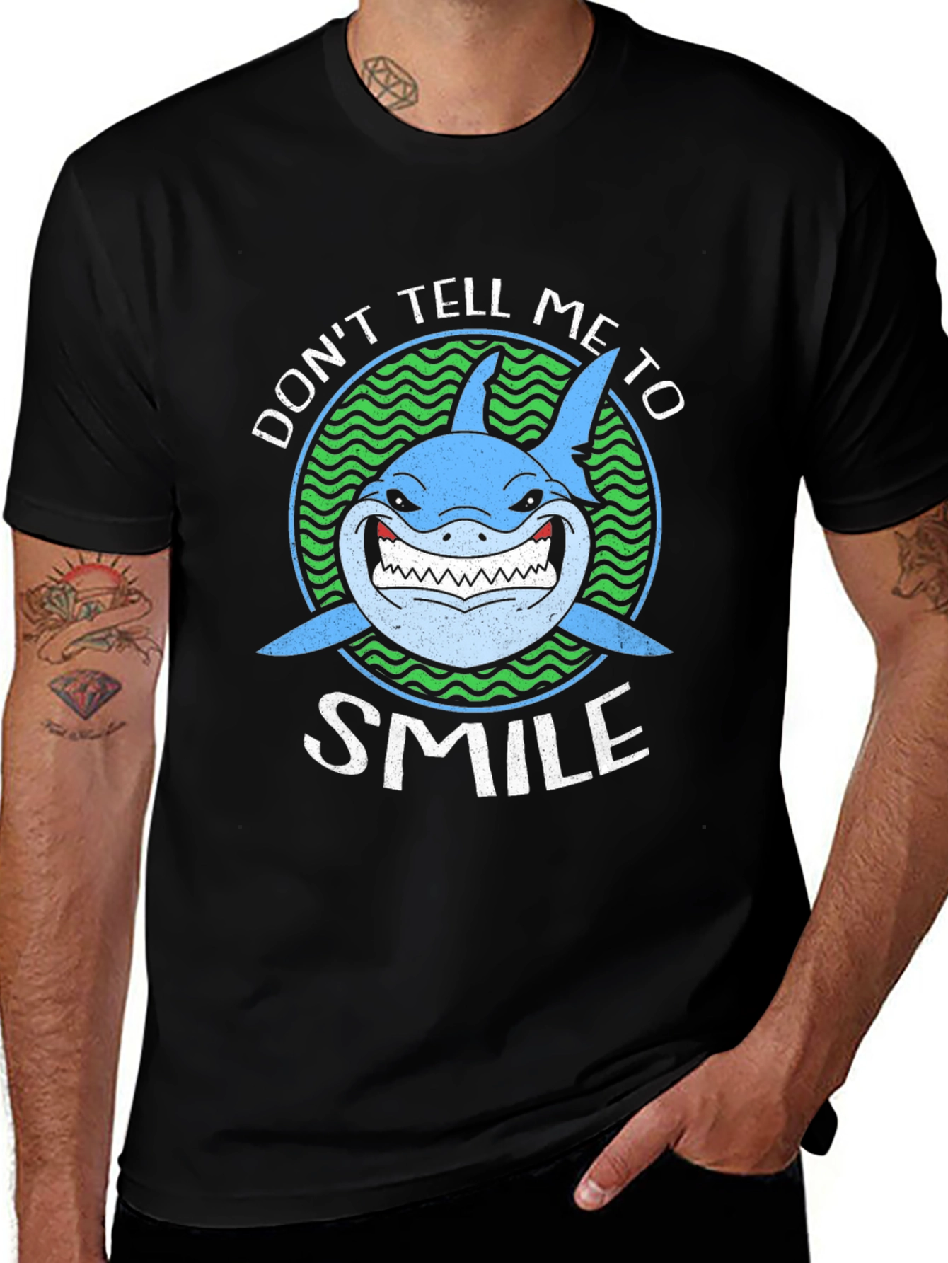 Variant 26 of Shark Smile Graphic Tee - Don't Tell Me To Smile