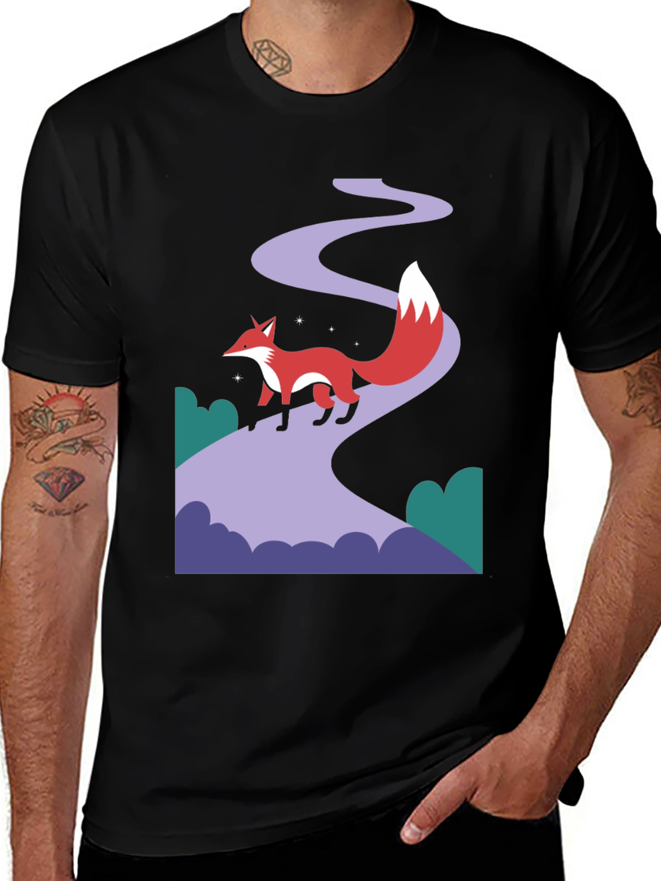 Variant 22 of Fox Graphic Print Tee - Trendy Casual Style