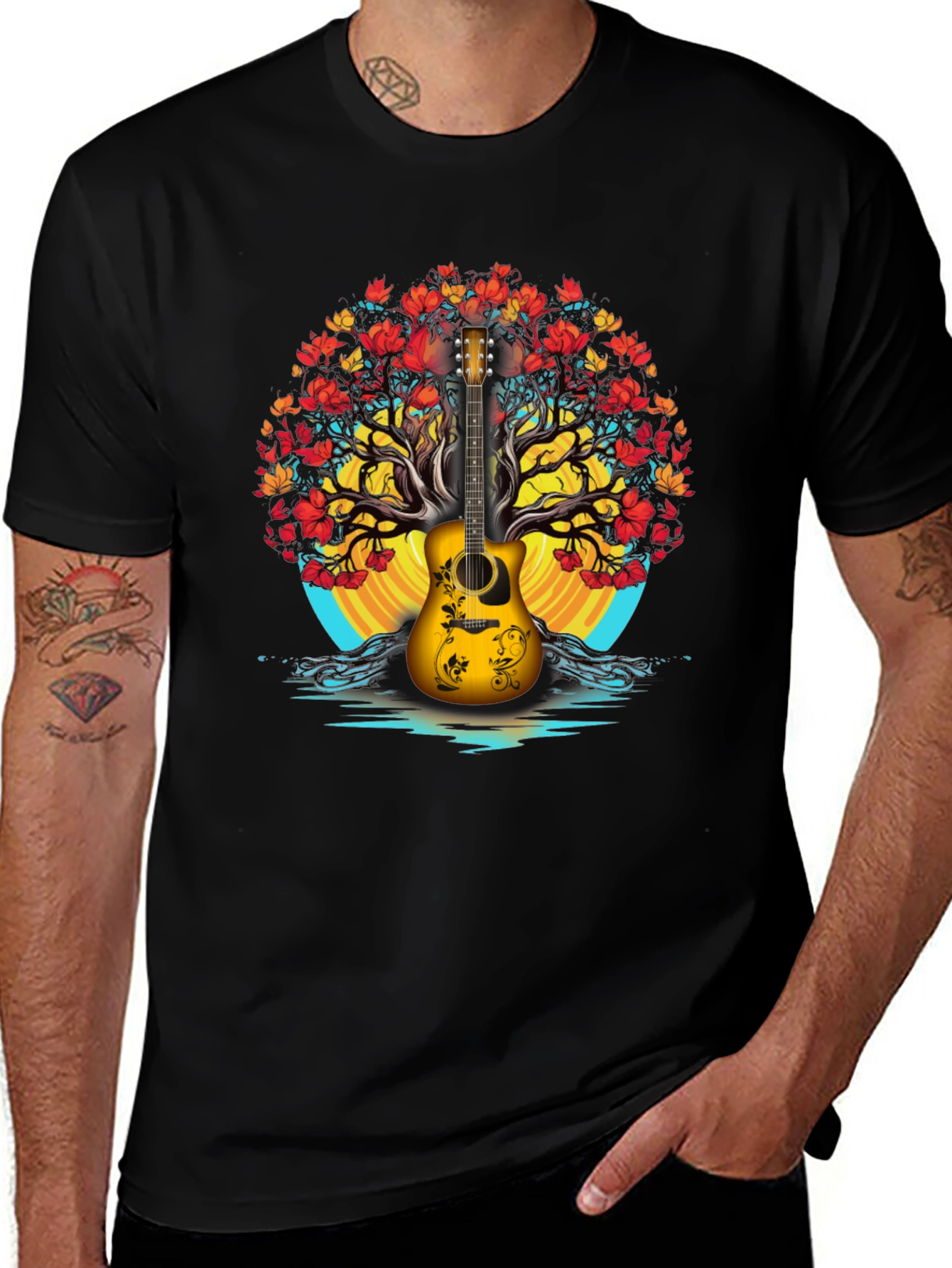 Variant 28 of Guitar Tree Graphic Tee - Music Lover's Shirt