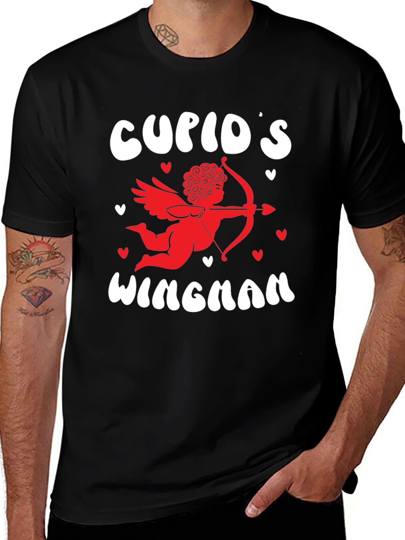 Cupid's Wingman Graphic Tee - Valentine's Day Humor