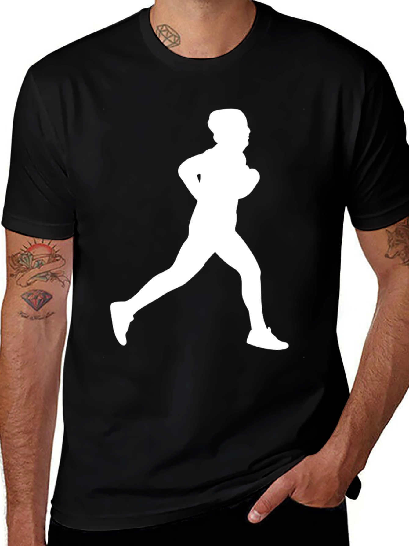 Running Man Graphic Tee - Black