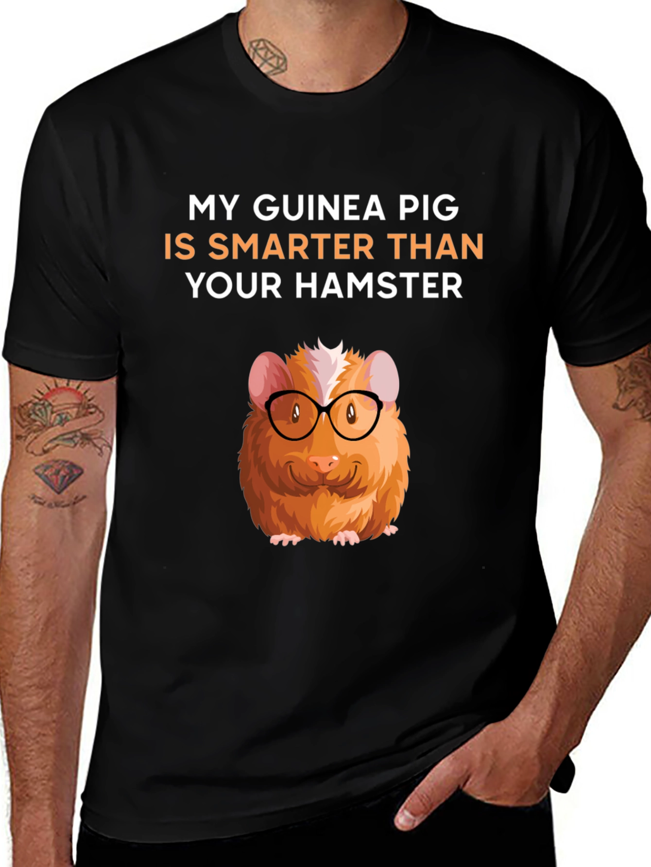 Variant 12 of Guinea Pig Smarter Than Hamster Graphic Tee