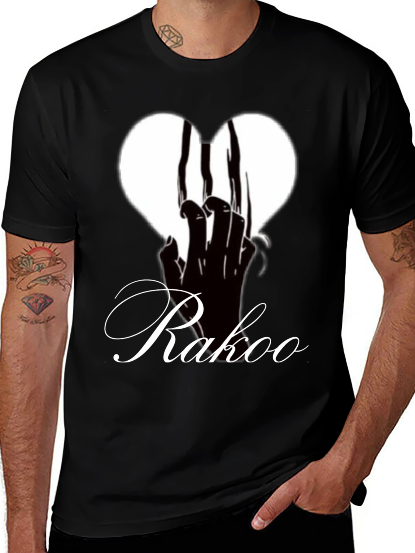 Variant 26 of Rakoo Graphic Tee - Broken Heart Design - Soft Cotton