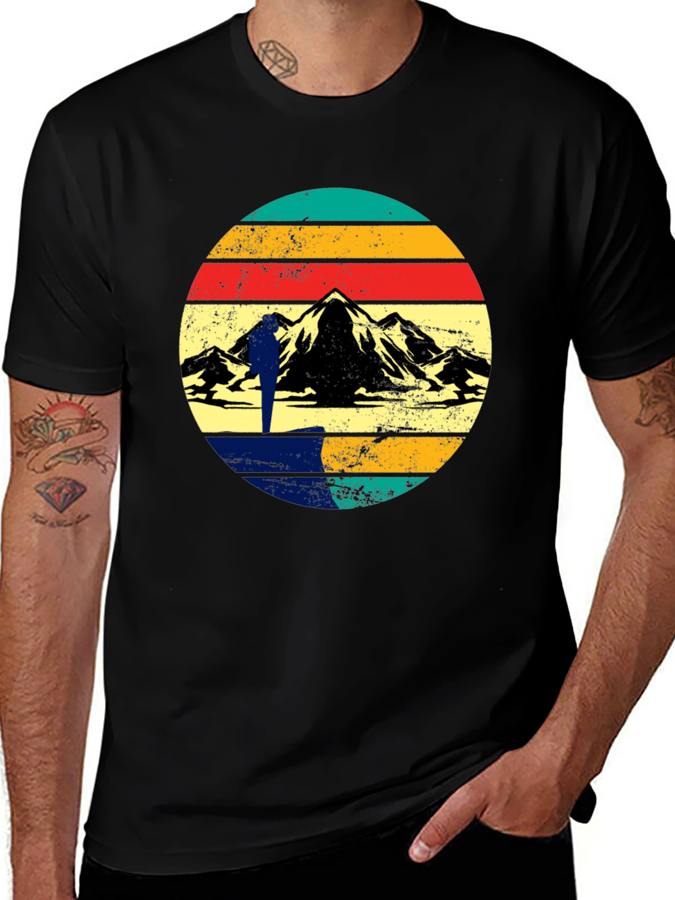 Variant 18 of Retro Mountain Hiker Graphic Tee