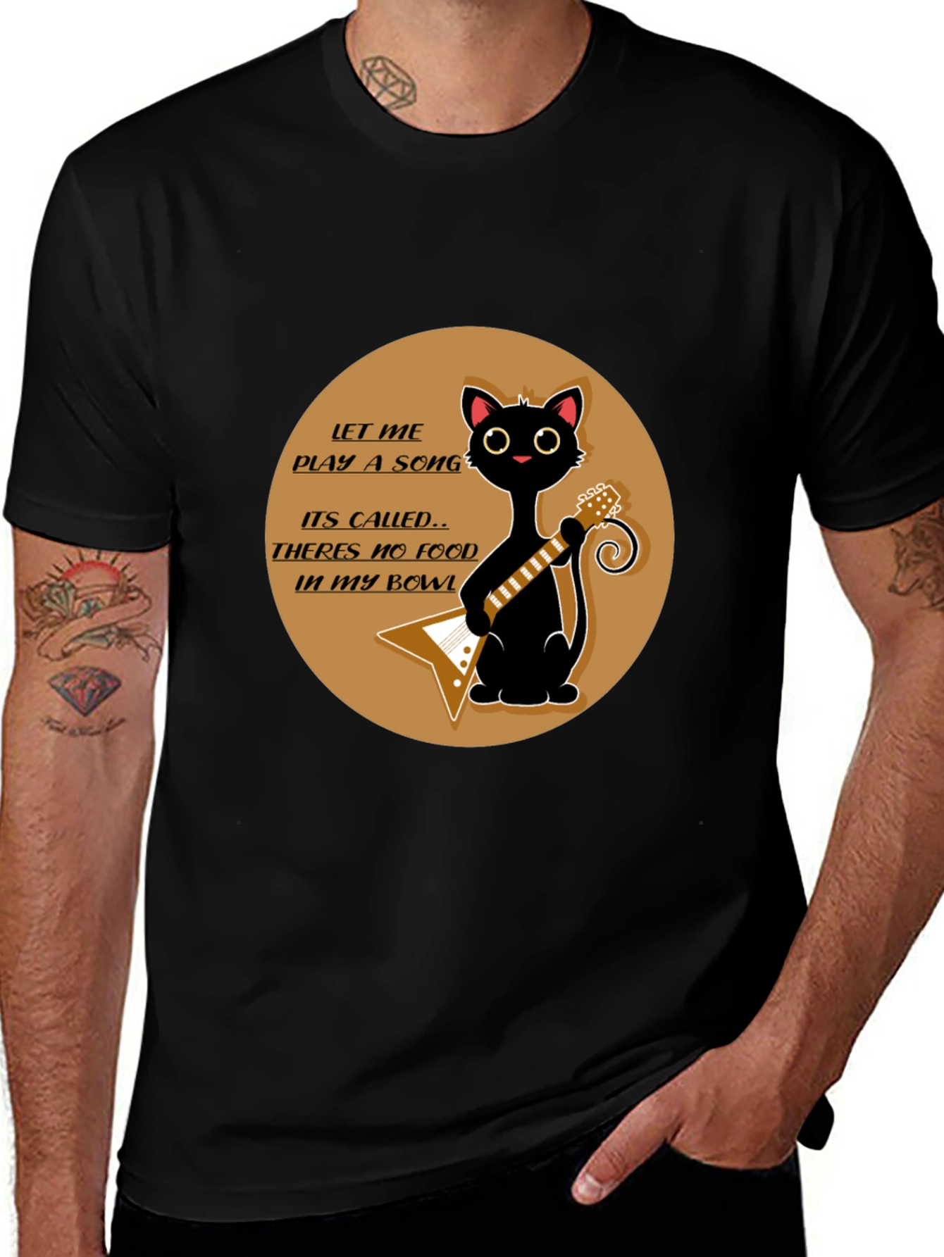 Variant 5 of Cat Guitarist T-Shirt - No Food in My Bowl!