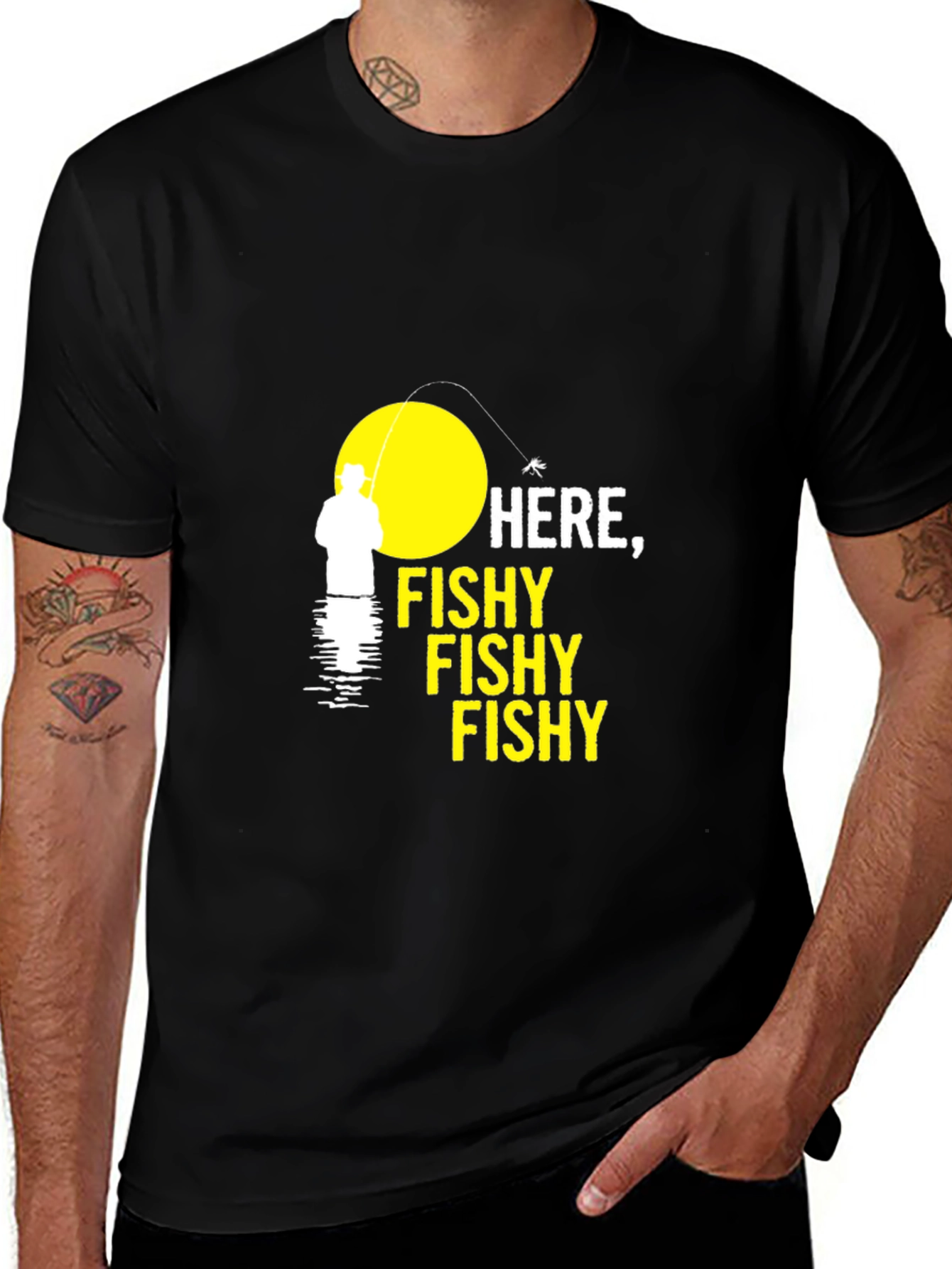 Variant 8 of Here, Fishy Fishy T-Shirt - Fishing Graphic Tee