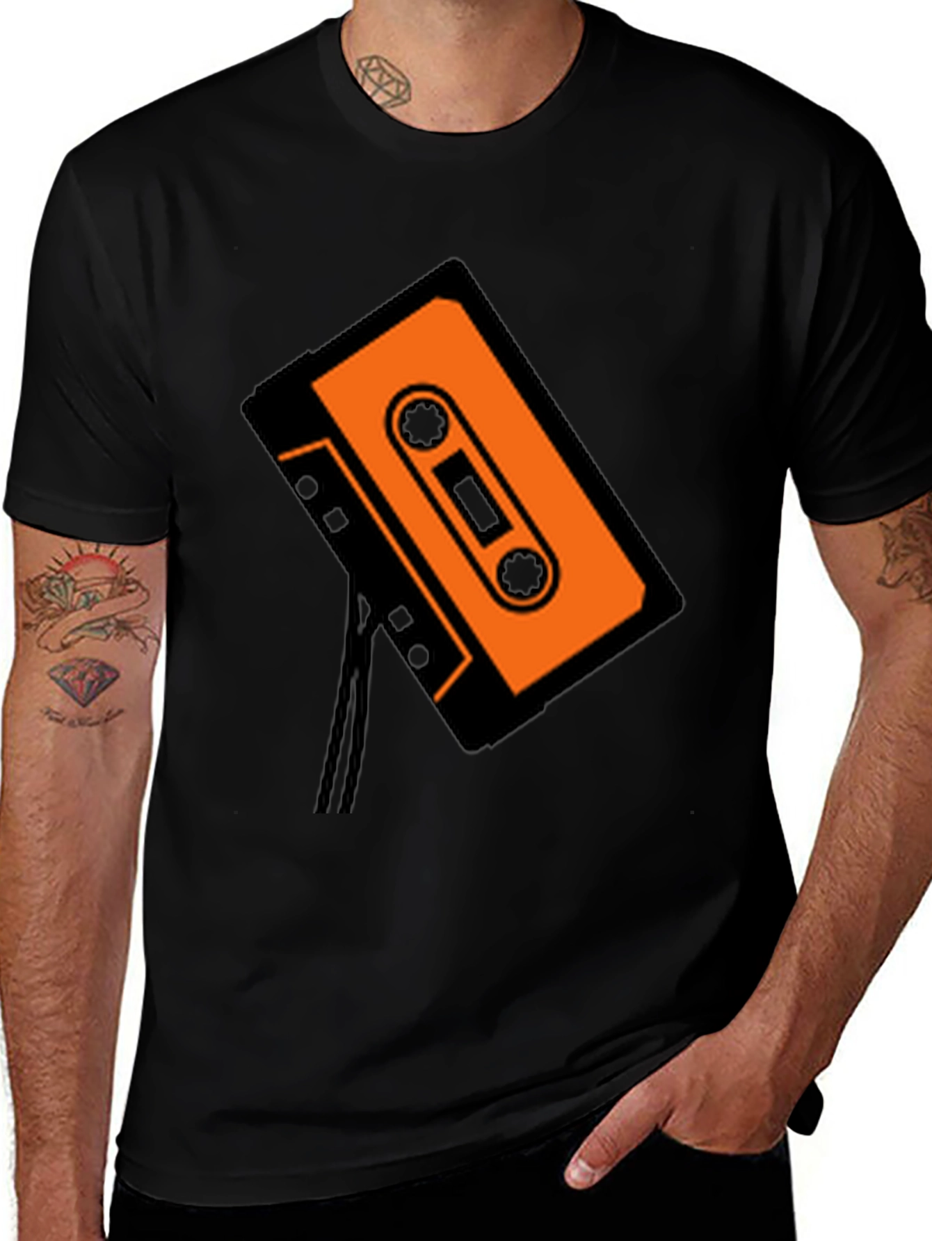 Variant 25 of Retro Cassette Tape Graphic Tee - Black