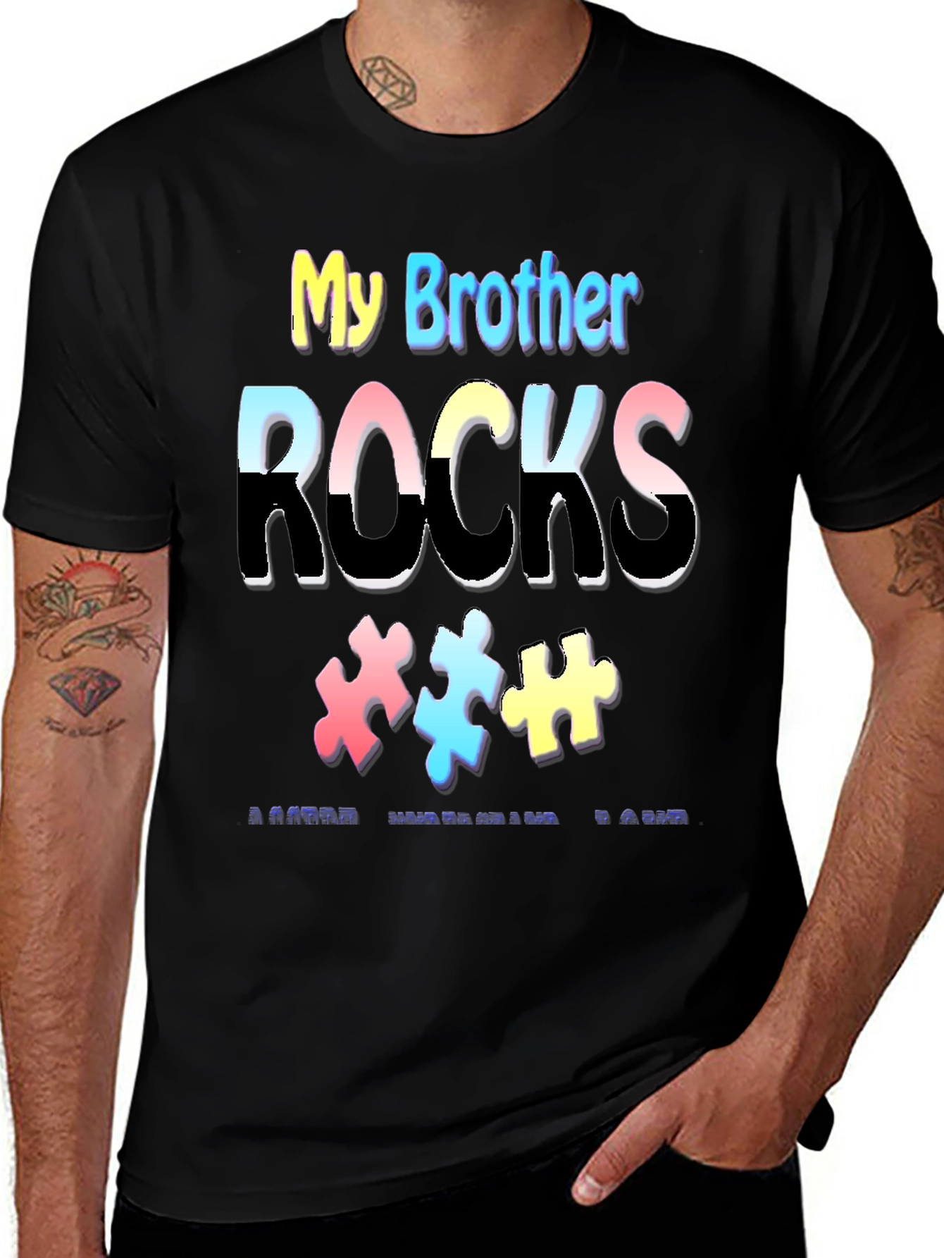 Variant 24 of My Brother Rocks Autism Awareness T-Shirt