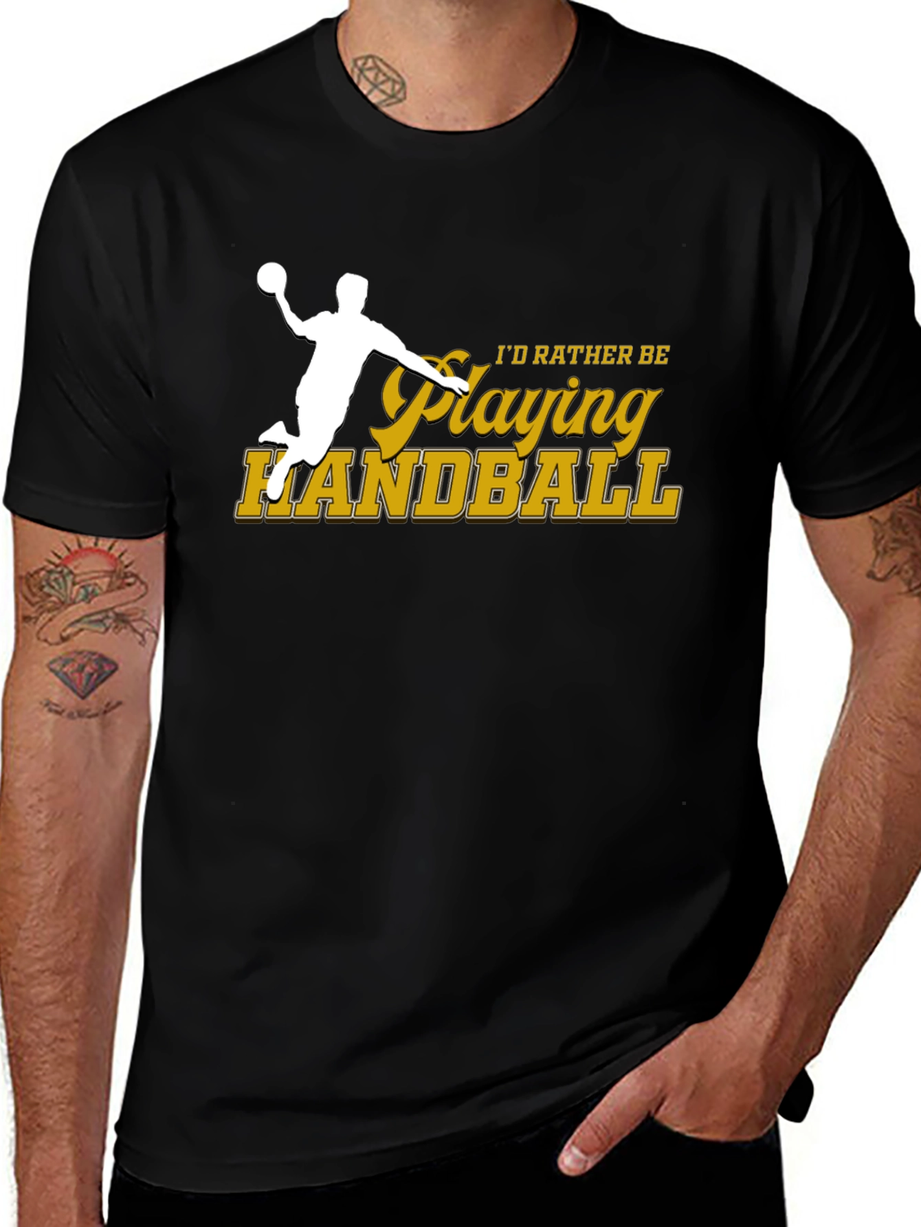 Variant 6 of Handball Player T-Shirt - I'd Rather Be Playing