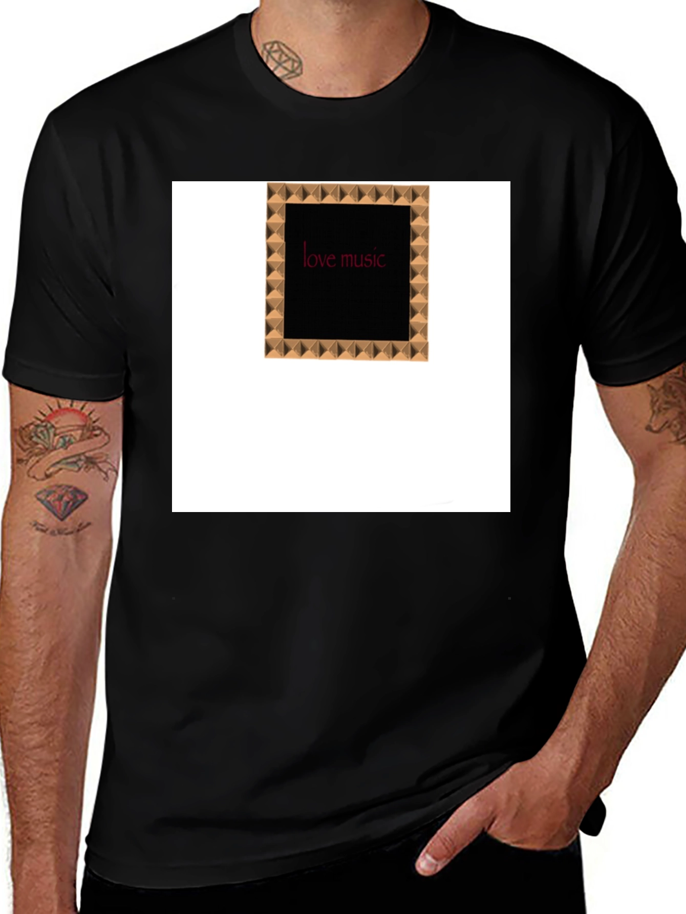 Variant 7 of Love Music Tee - Black T-Shirt