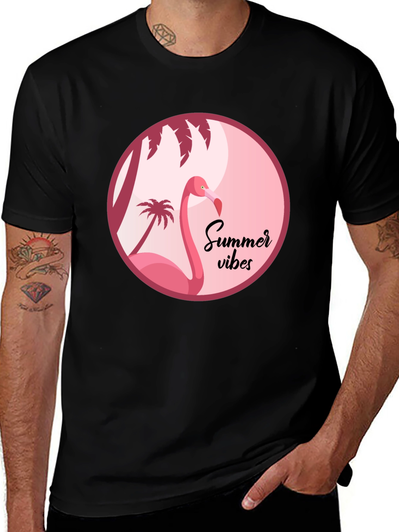 Variant 28 of Summer Vibes Flamingo Graphic Tee