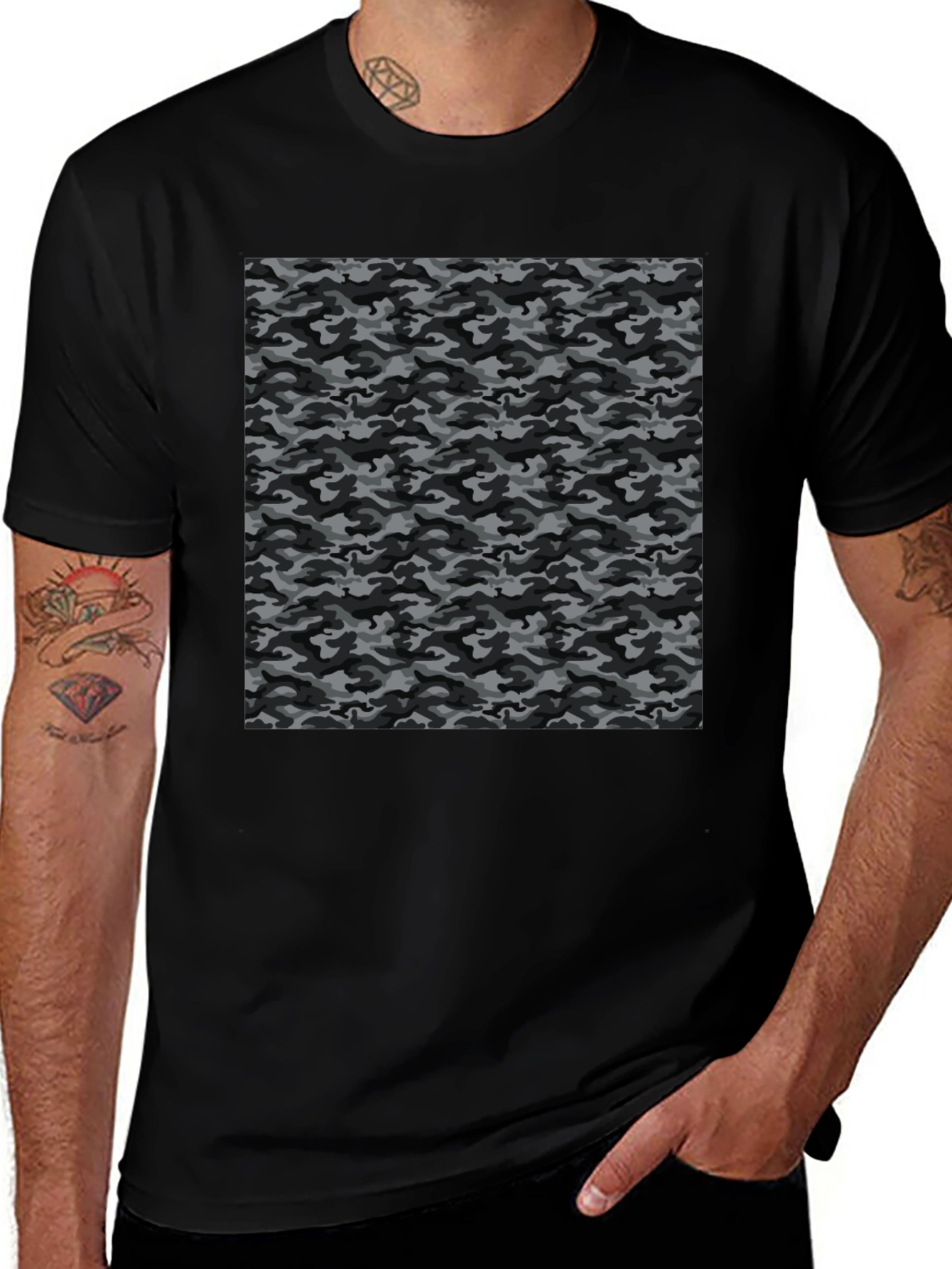 Variant 26 of Urban Camo Tee - Black