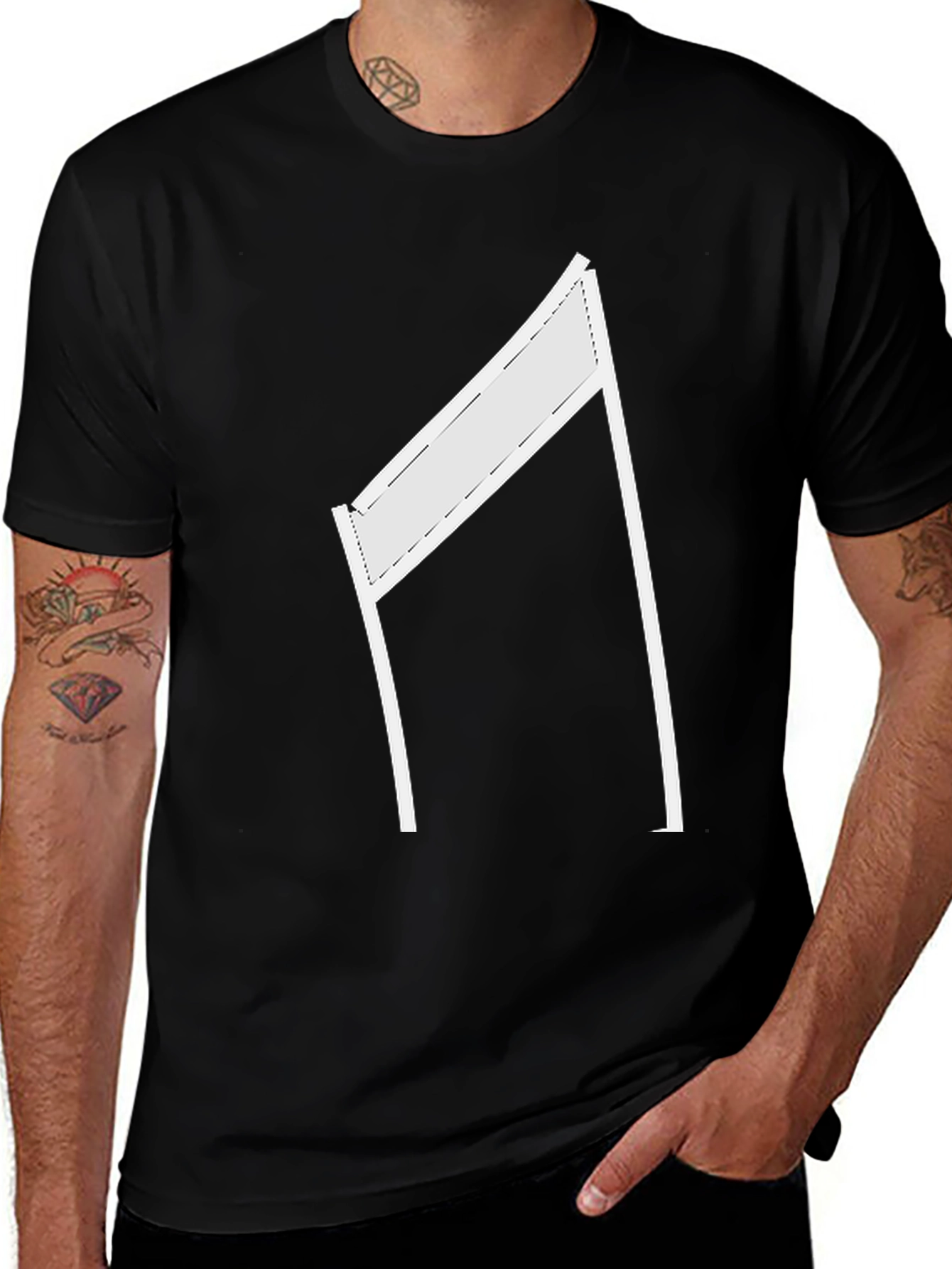 Variant 17 of Geometric Flag Graphic Tee - Modern Style