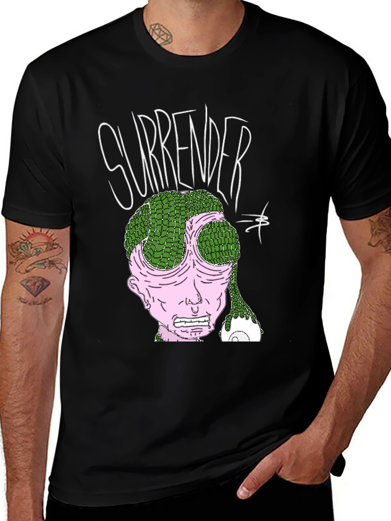 Surrender Graphic Print Black T-Shirt