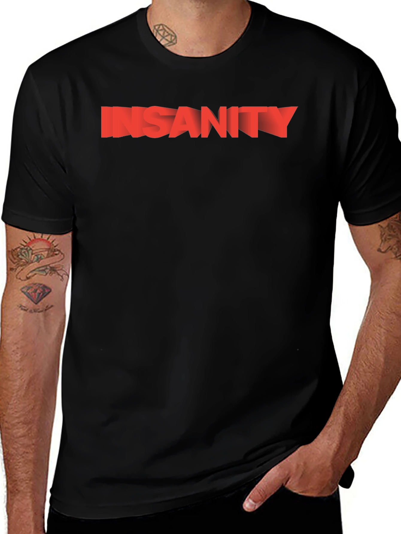 Variant 9 of Insanity Graphic Print T-Shirt - Black