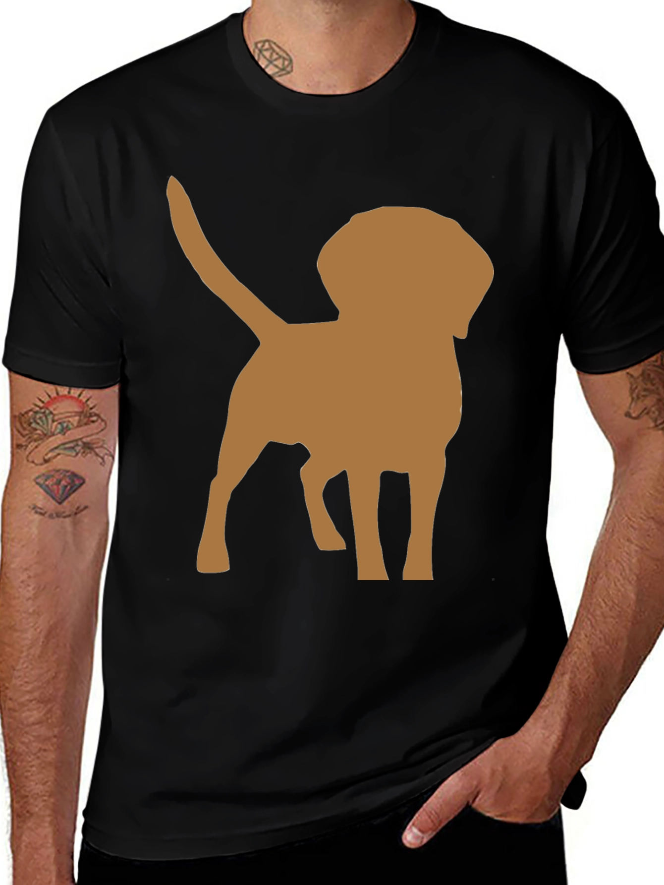 Variant 26 of Dog Silhouette Graphic Tee - Black