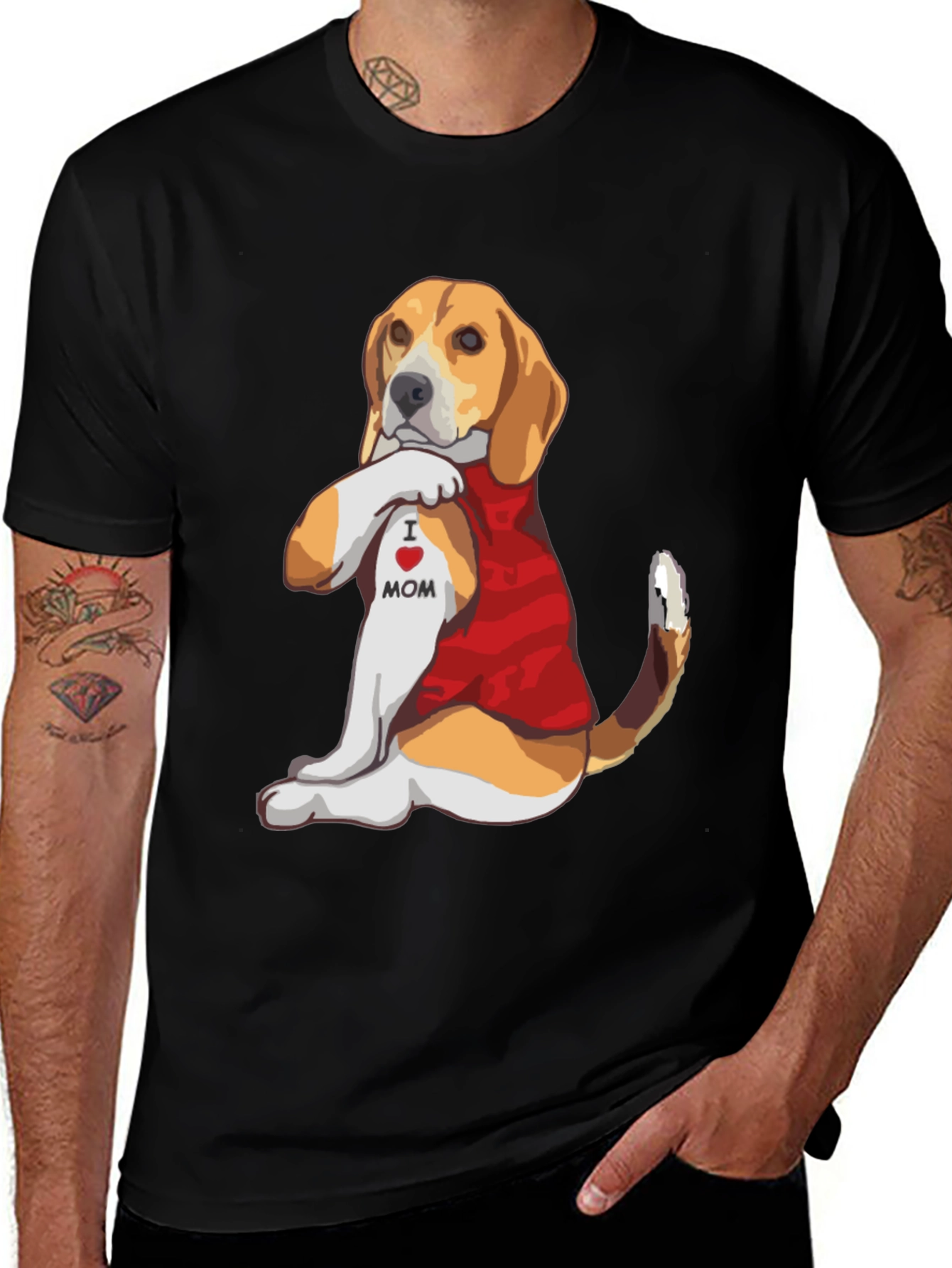 Variant 29 of I Heart Mom Beagle Tattoo T-Shirt
