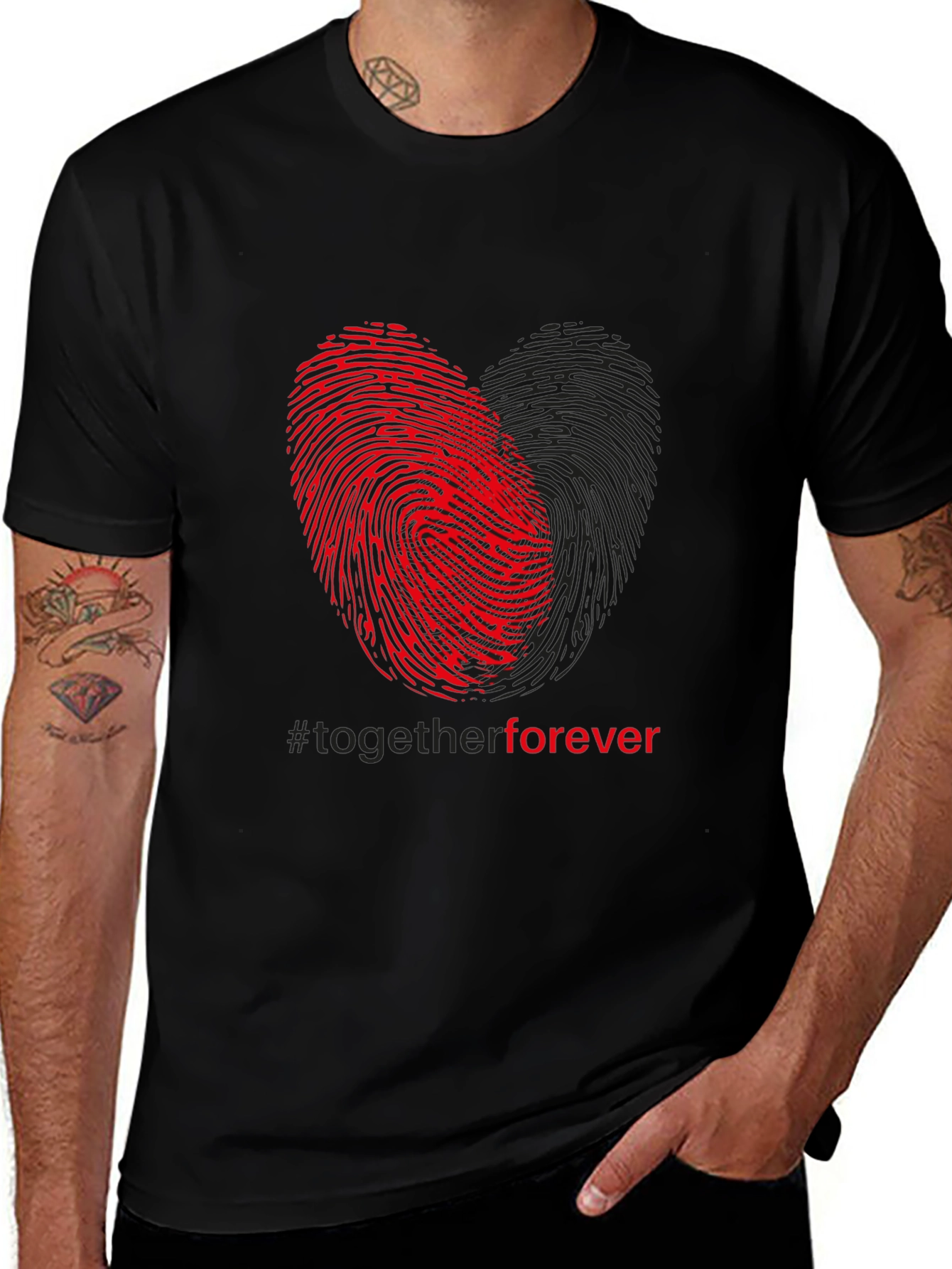 Variant 24 of Forever Together Heart Fingerprint Graphic Tee
