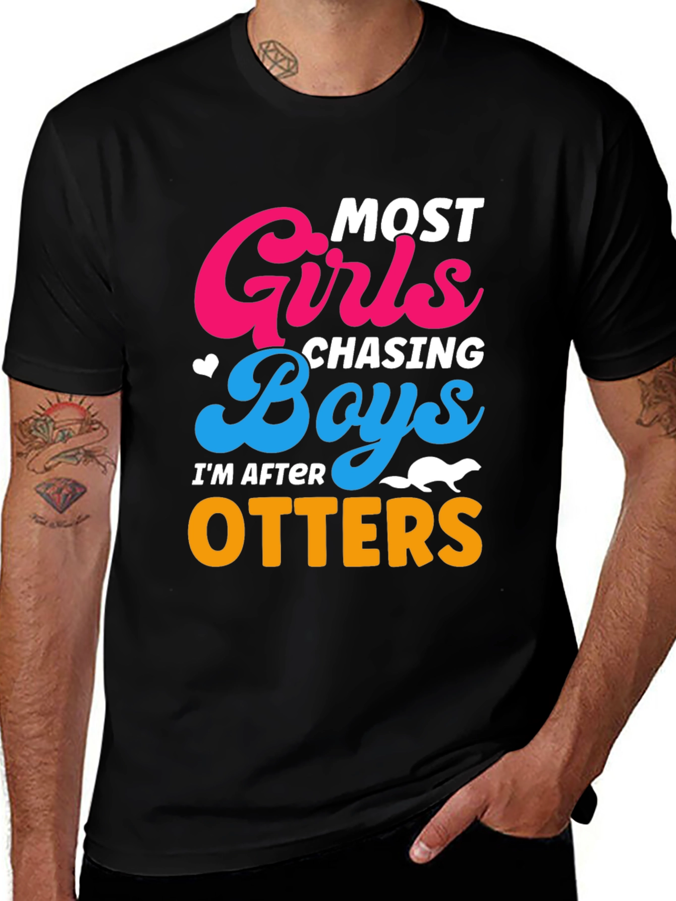 Variant 28 of Most Girls Chasing Boys, I'm After Otters T-Shirt