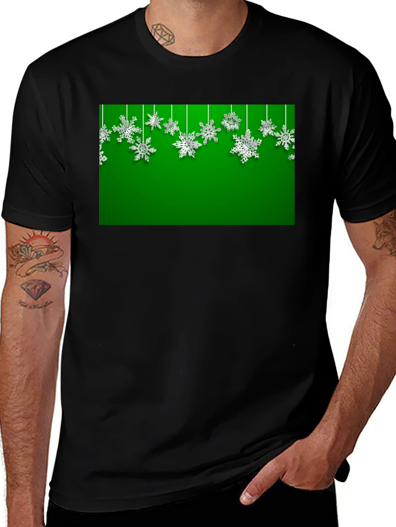 Variant 23 of Festive Snowflake Graphic Tee - Holiday Season Style