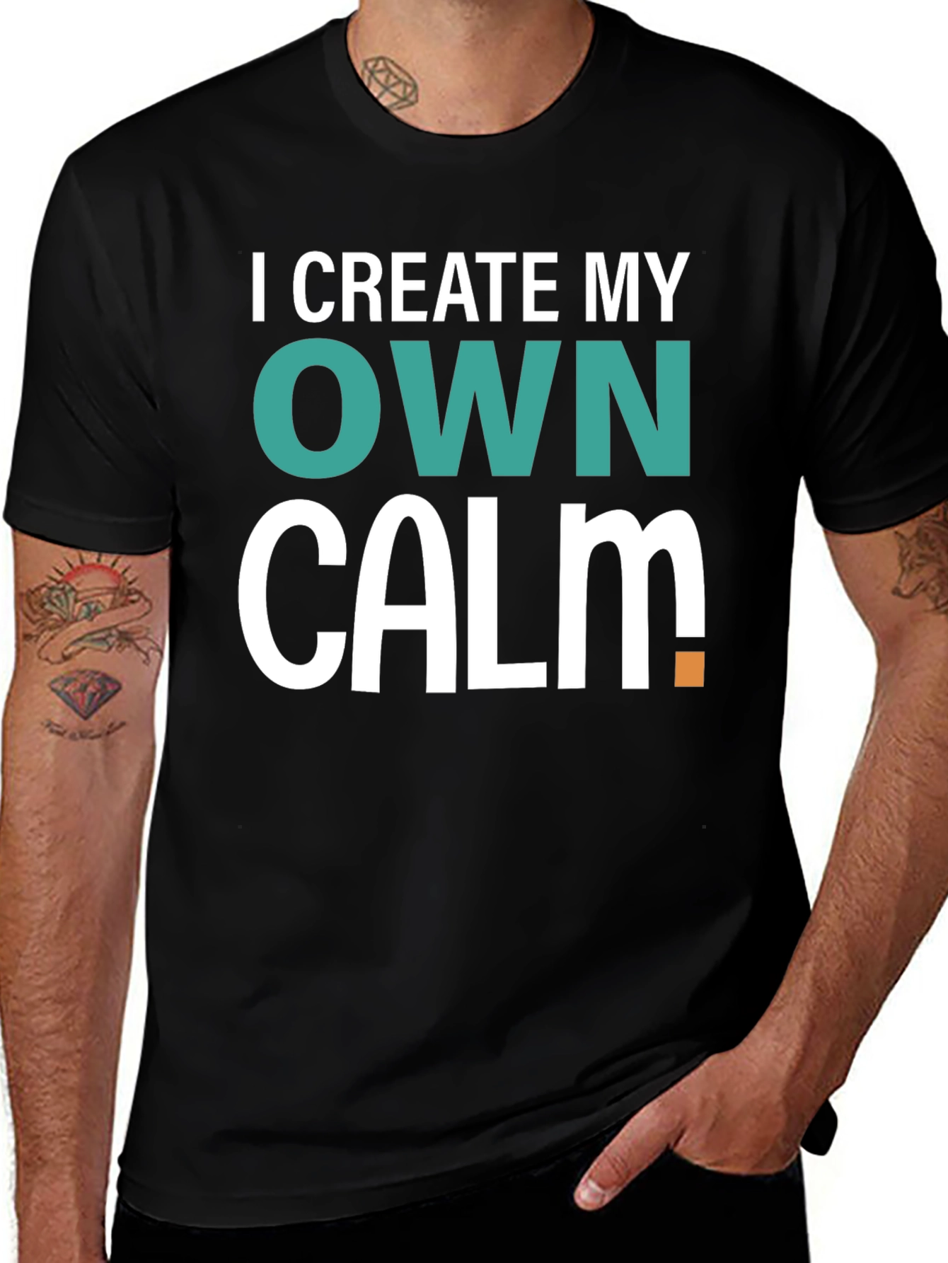 Variant 16 of Create My Own Calm Graphic Tee - Black T-Shirt